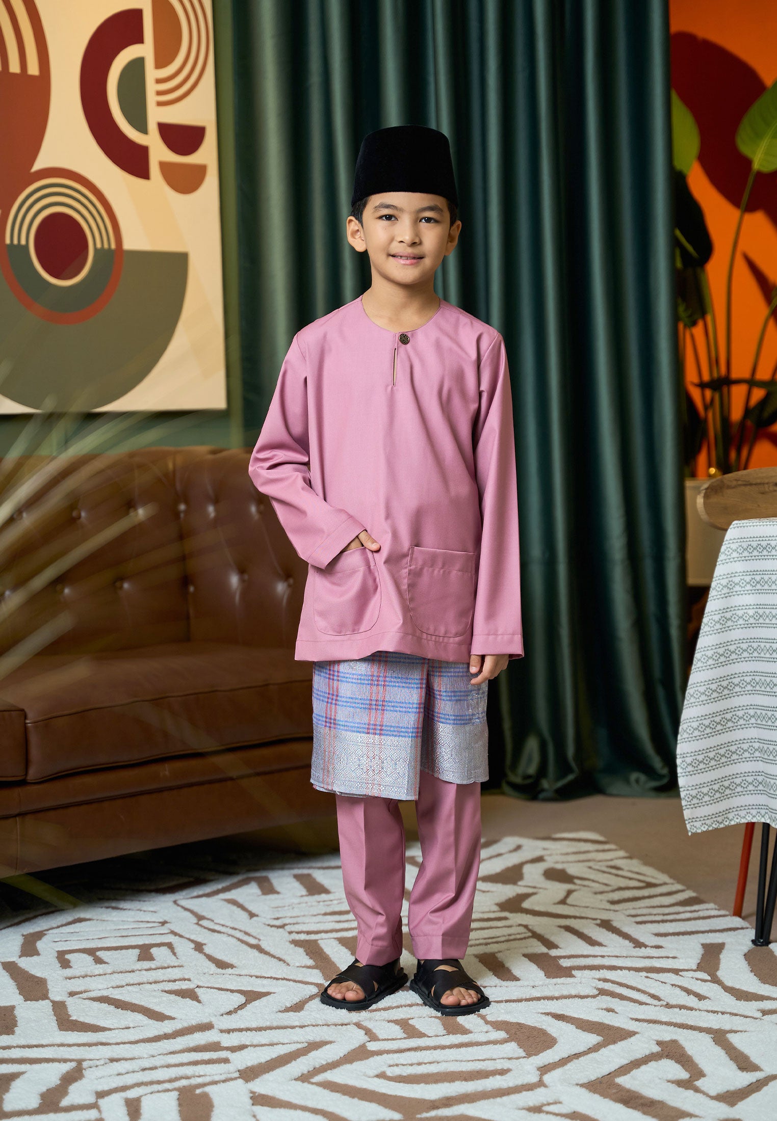 Baju Melayu Teluk Belanga Mark II - Dusty Pink (Kids)