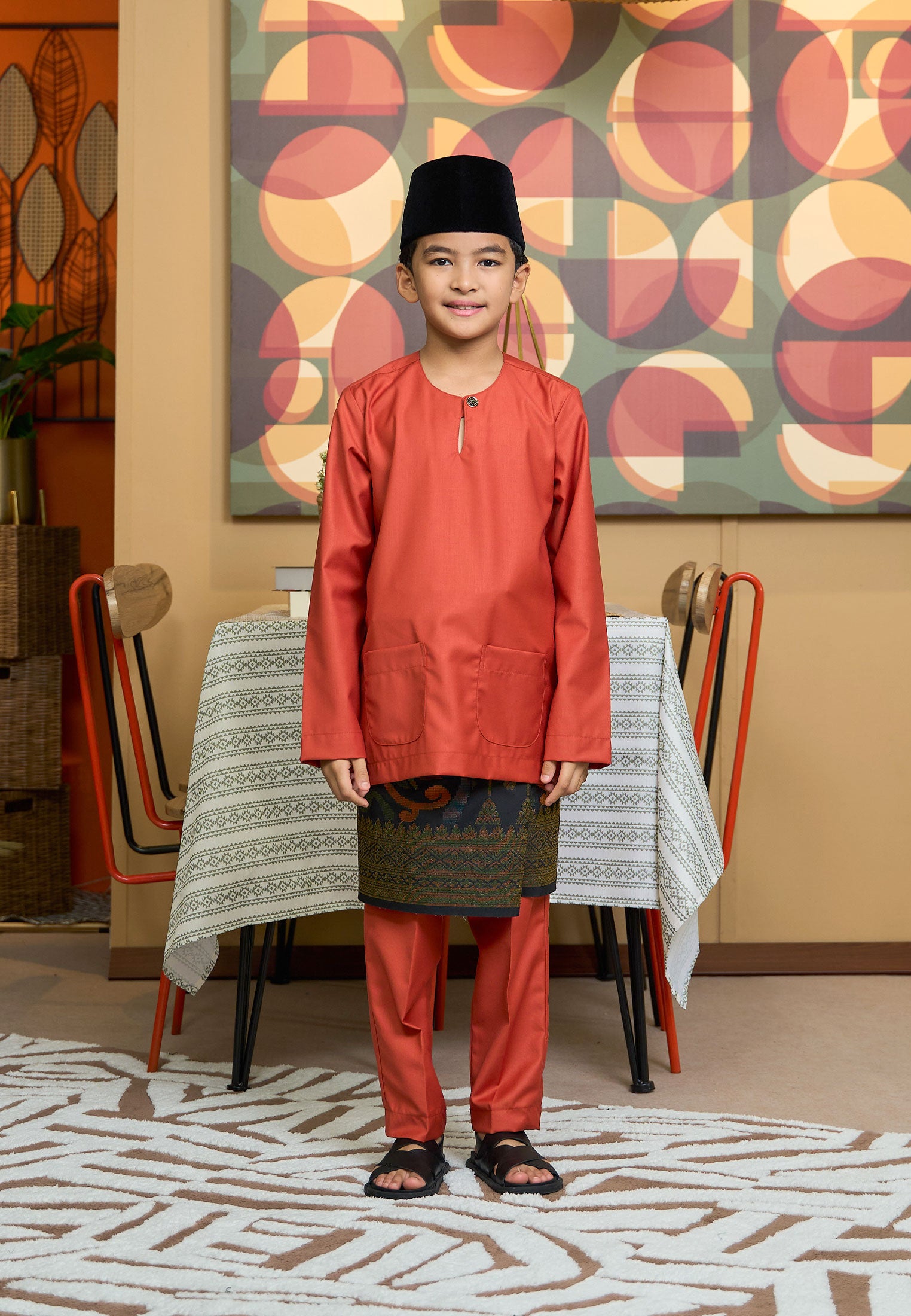 Baju Melayu Teluk Belanga Mark II - Brick Orange (Kids)