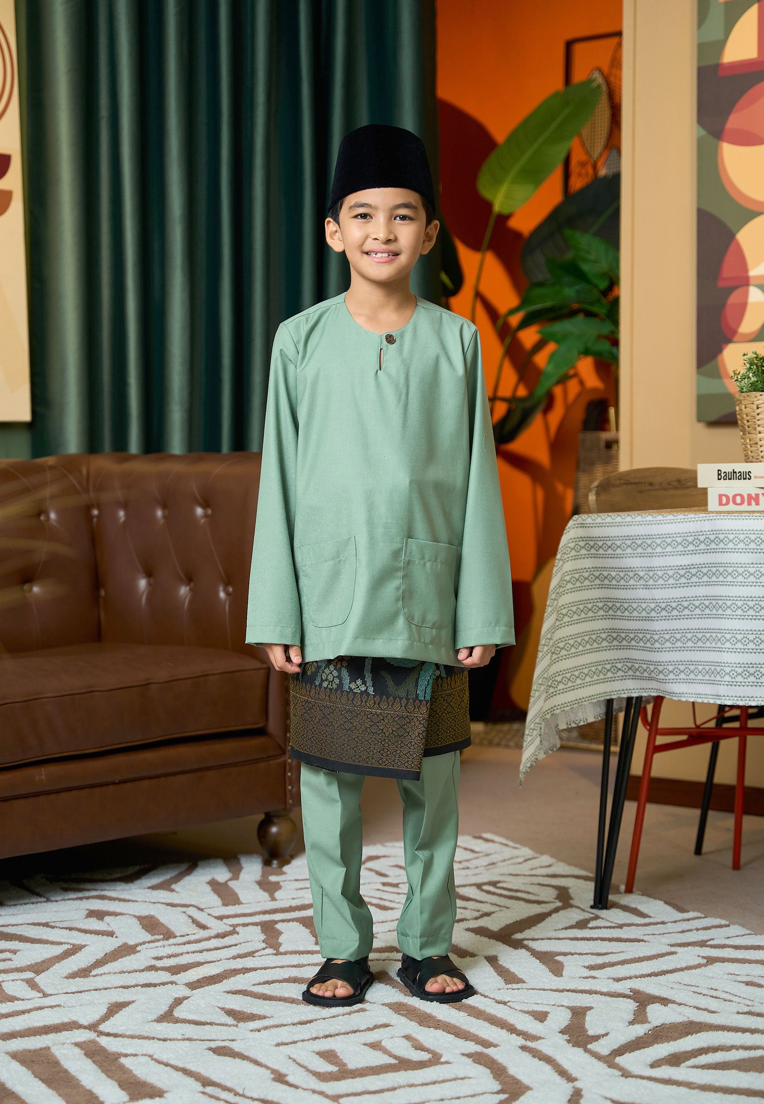 Baju Melayu Teluk Belanga Mark II - Sage Pistachio (Kids)