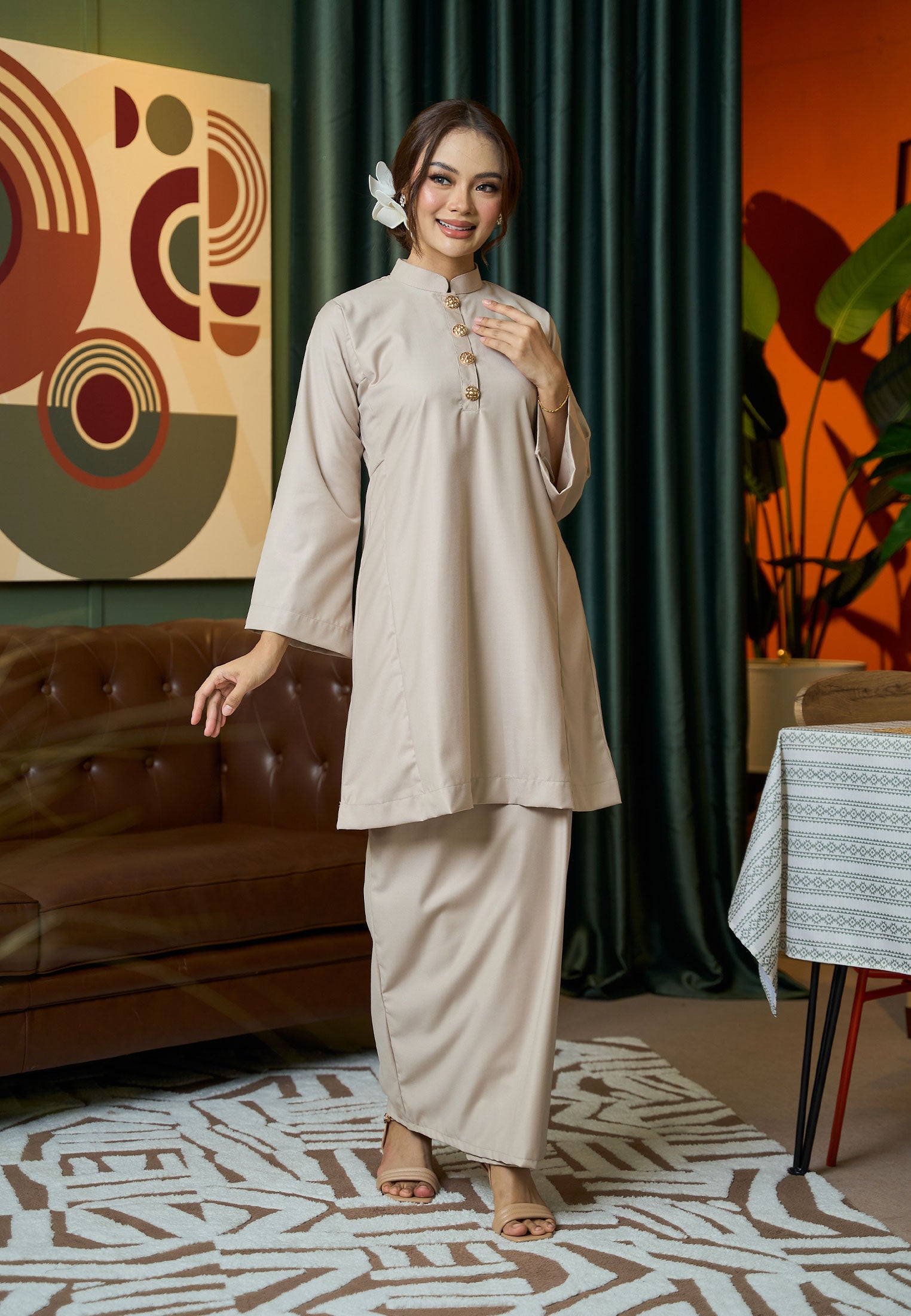 Suri Kurung Klasik V2 Nude Champagne