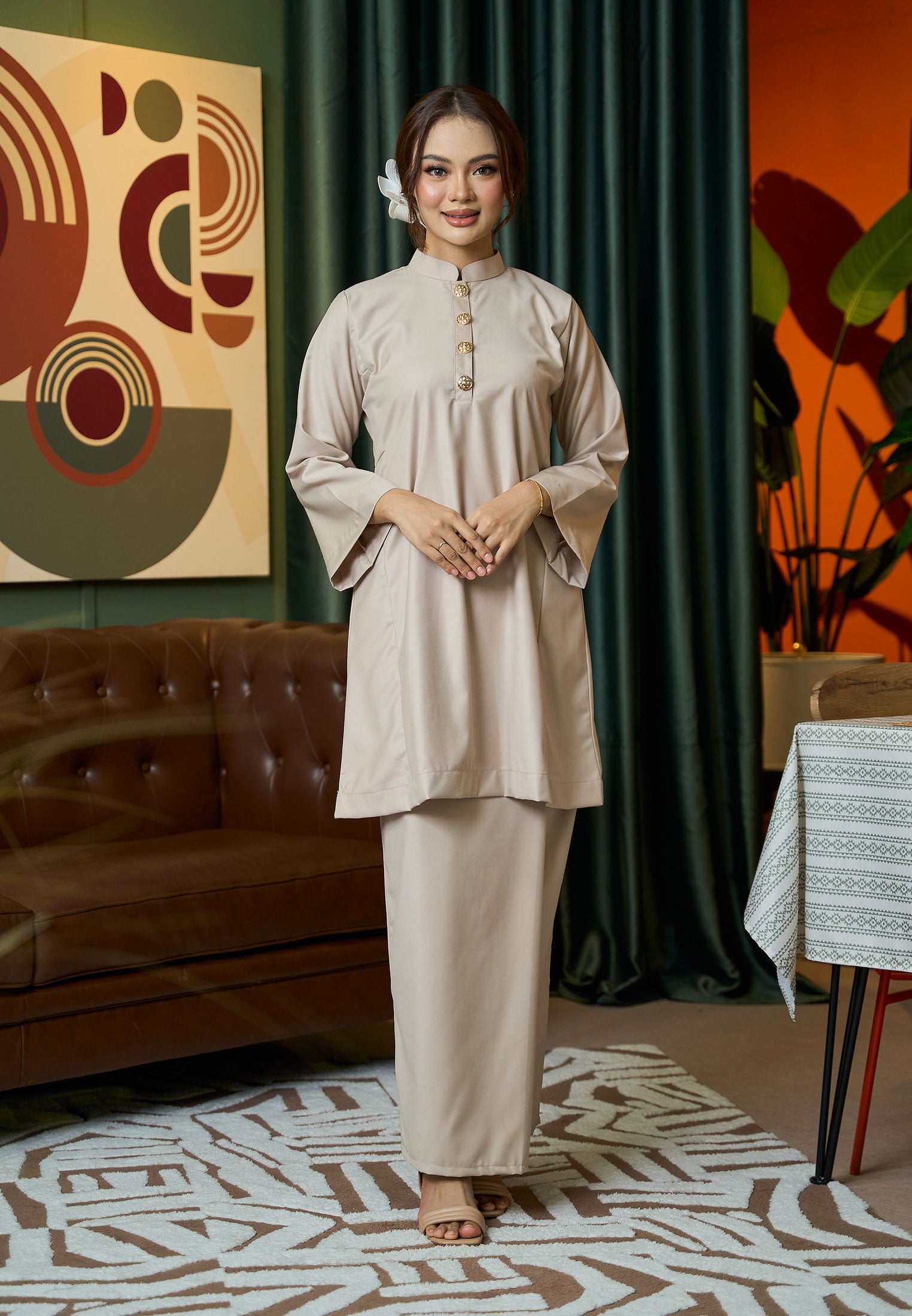 Suri Kurung Klasik V2 Nude Champagne