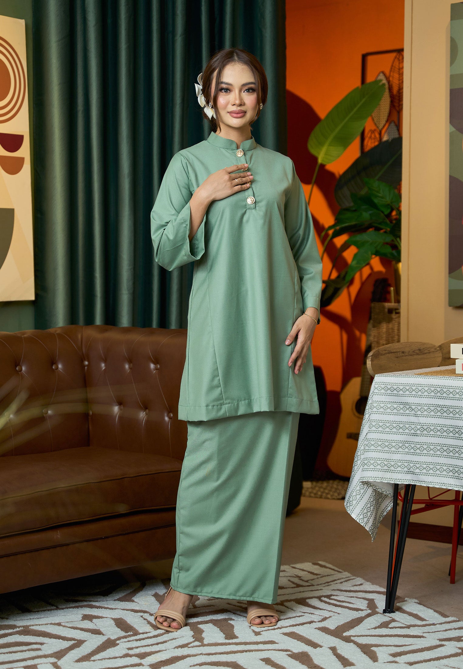 Suri Kurung Klasik V2 Sage Pistachio