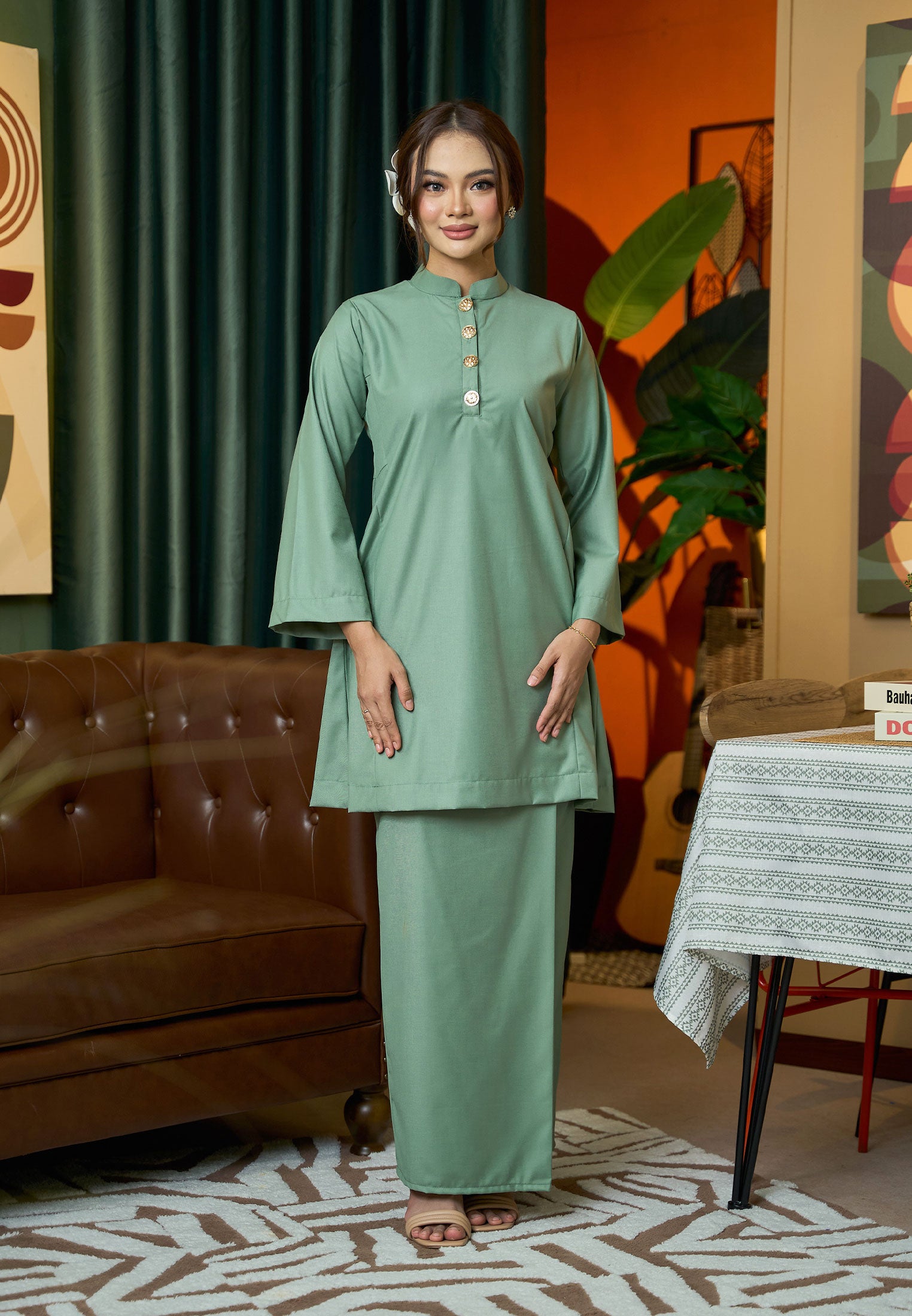 Suri Kurung Klasik V2 Sage Pistachio