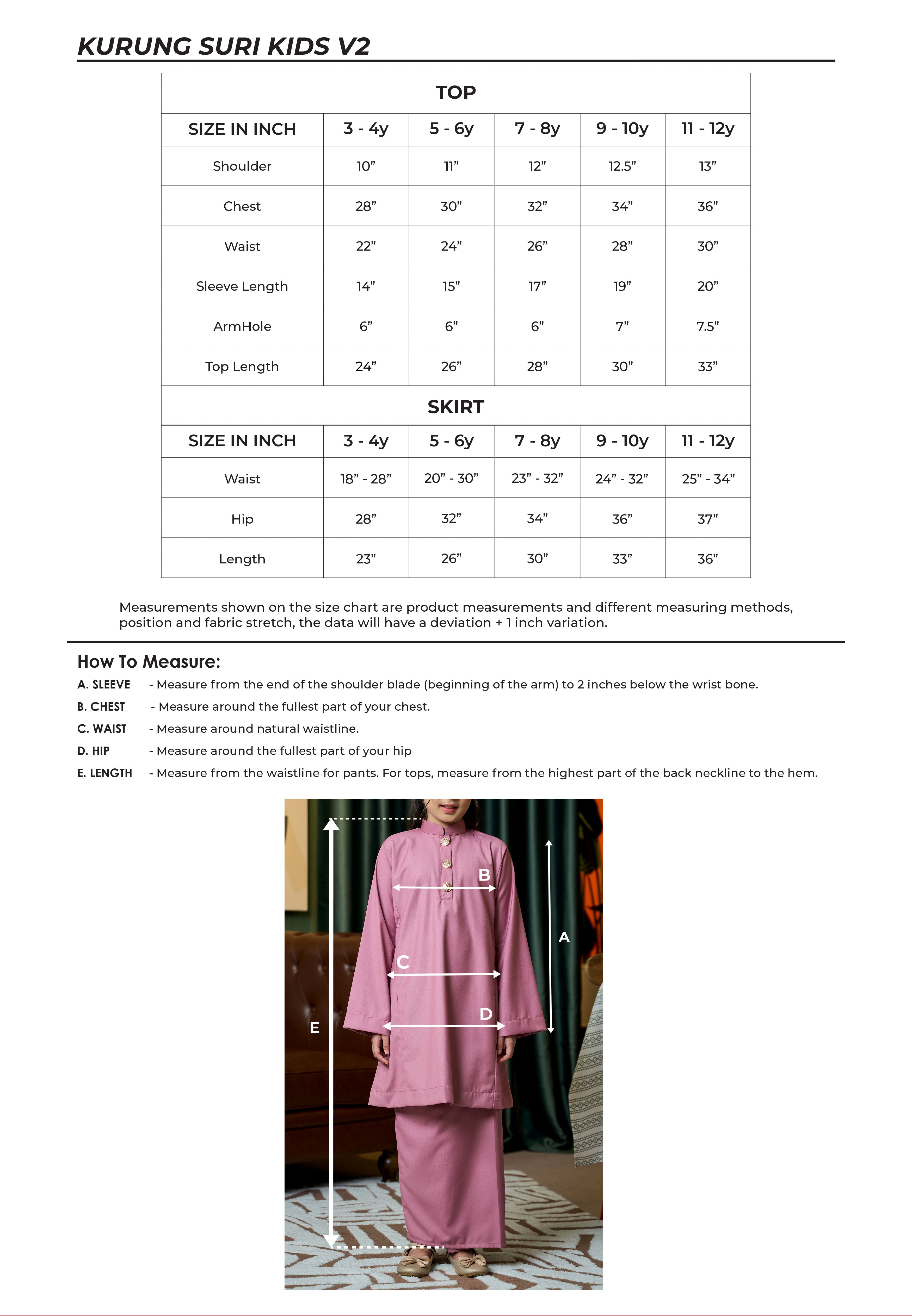 Suri Kurung Klasik Kids Brick Orange