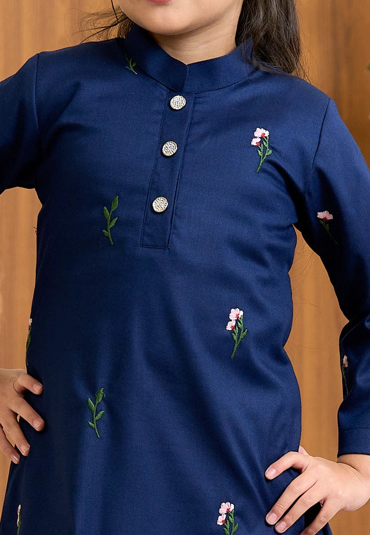 Anggun Kurung Klasik - Dark Blue (Kids)