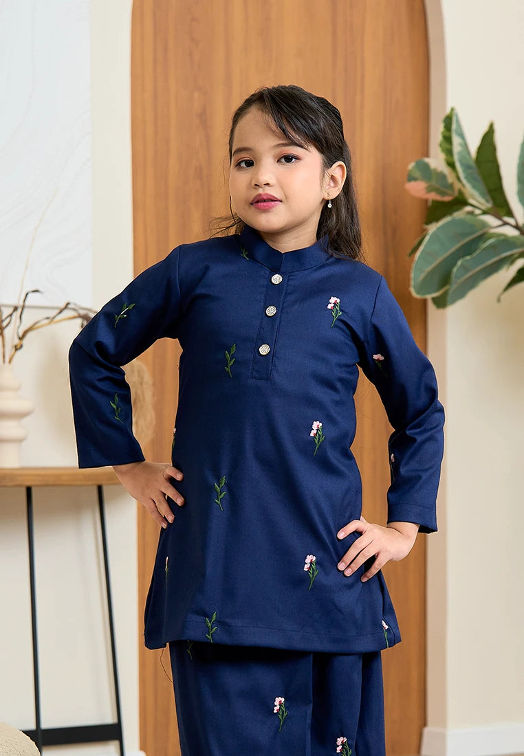 Anggun Kurung Klasik - Dark Blue (Kids)