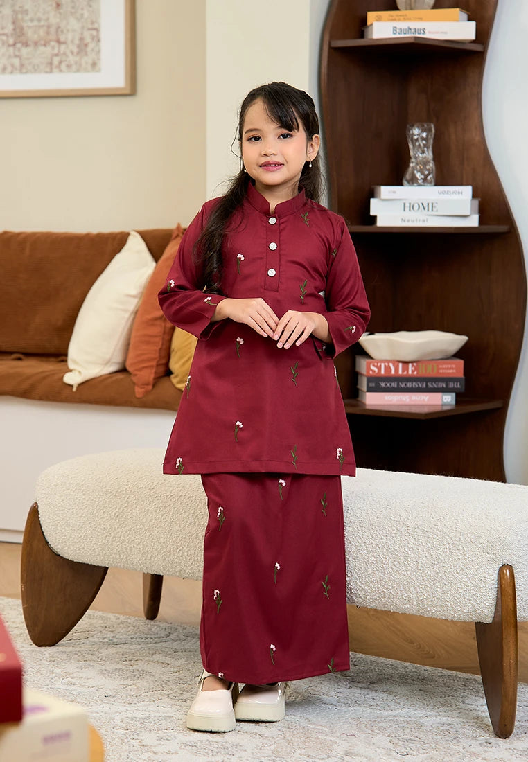 Anggun Kurung Klasik - Maroon (Kids)