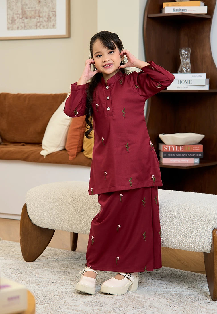 Anggun Kurung Klasik - Maroon (Kids)