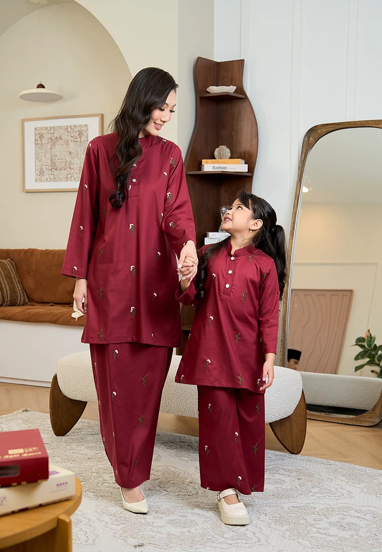 Anggun Kurung Klasik - Maroon (Kids)