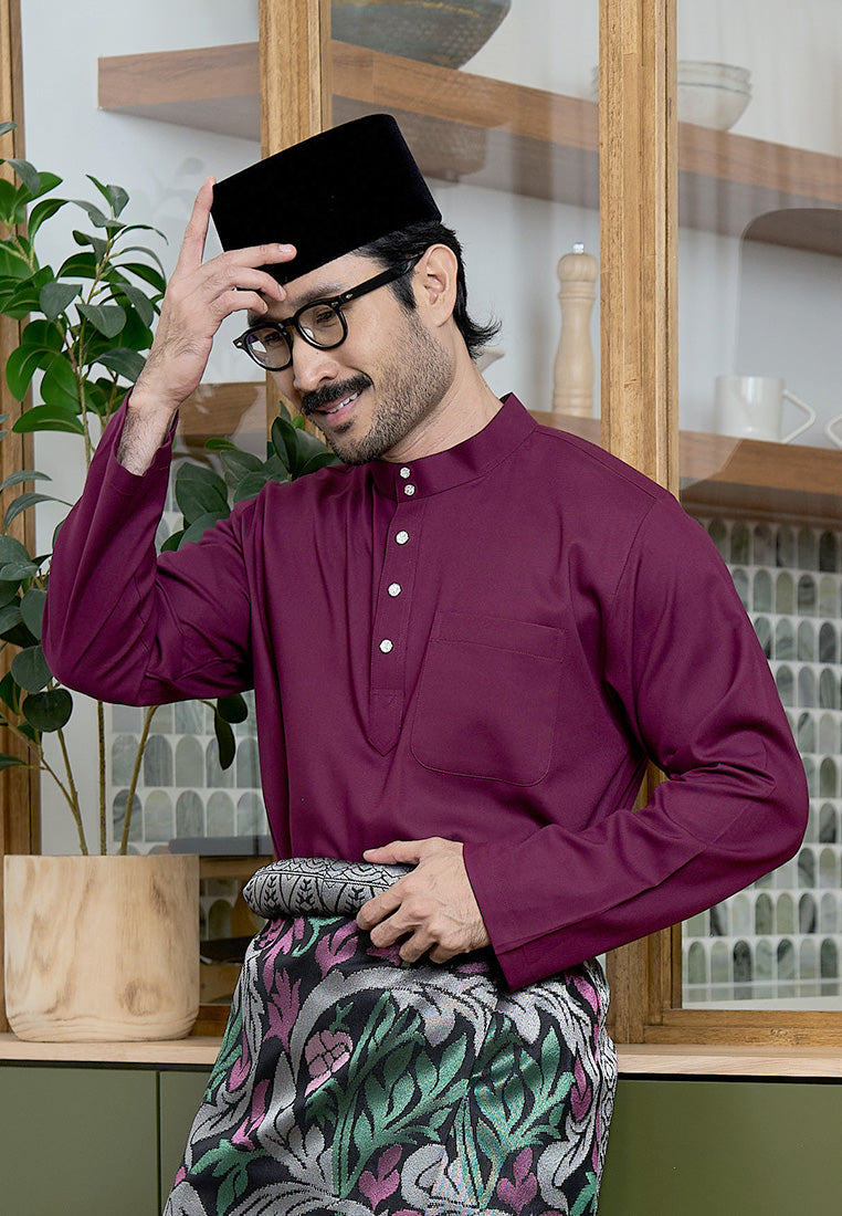 Baju Melayu Cekak Musang Mark III - Burgundy
