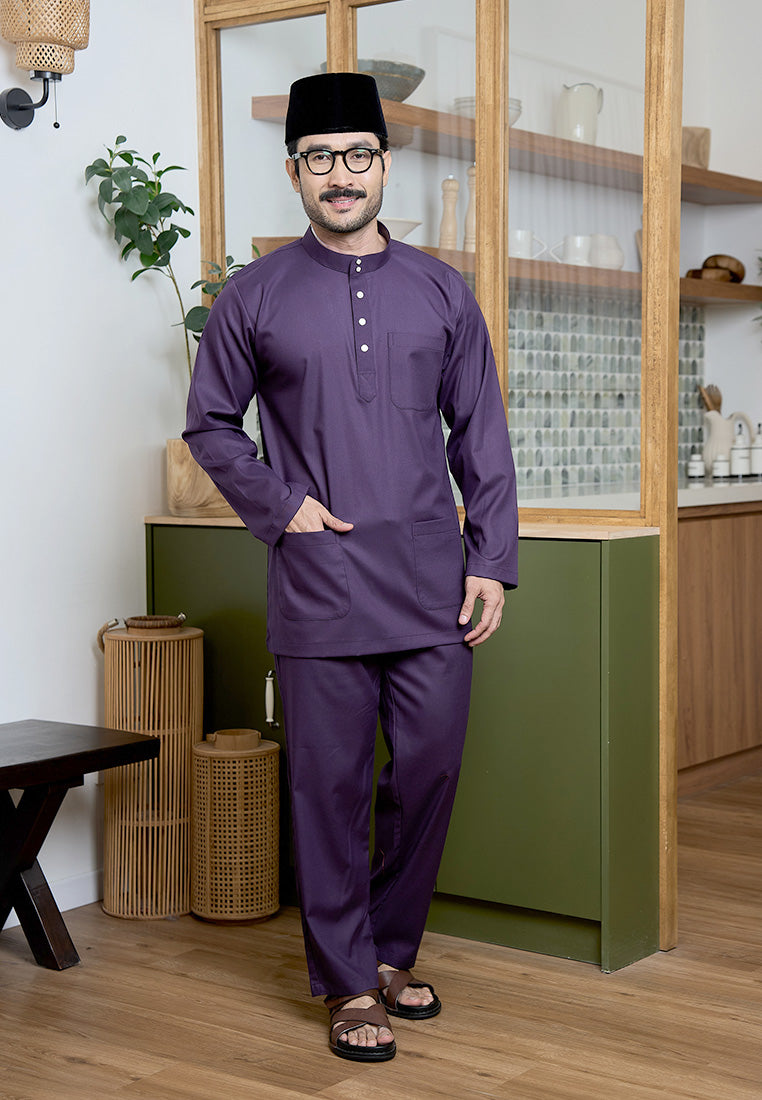 Baju Melayu Cekak Musang Mark III - Dark Purple