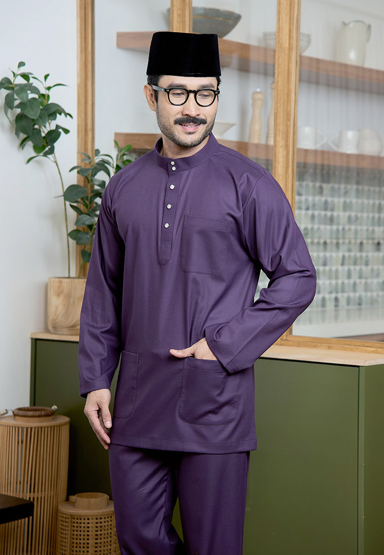 Baju Melayu Cekak Musang Mark III - Dark Purple