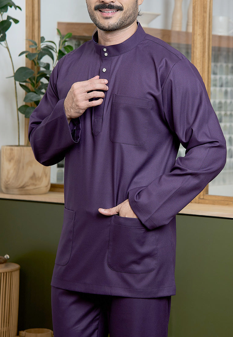Baju Melayu Cekak Musang Mark III - Dark Purple