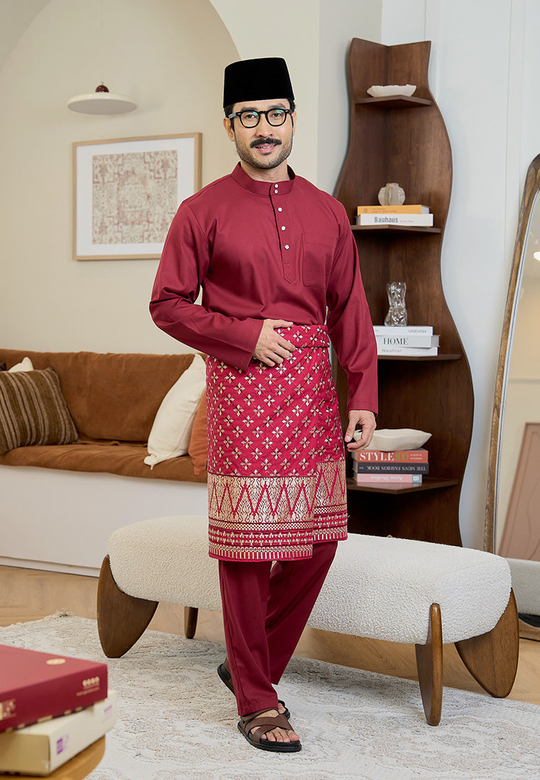 Baju Melayu Cekak Musang Mark III - Maroon