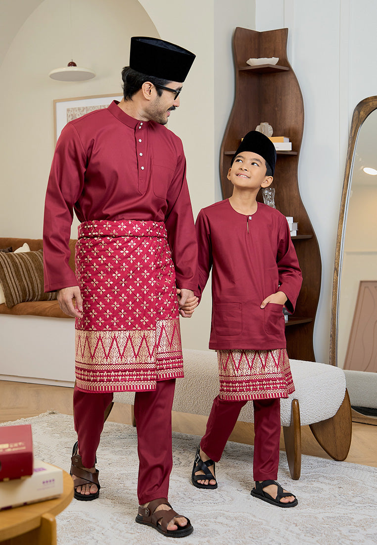 Baju Melayu Cekak Musang Mark III - Maroon