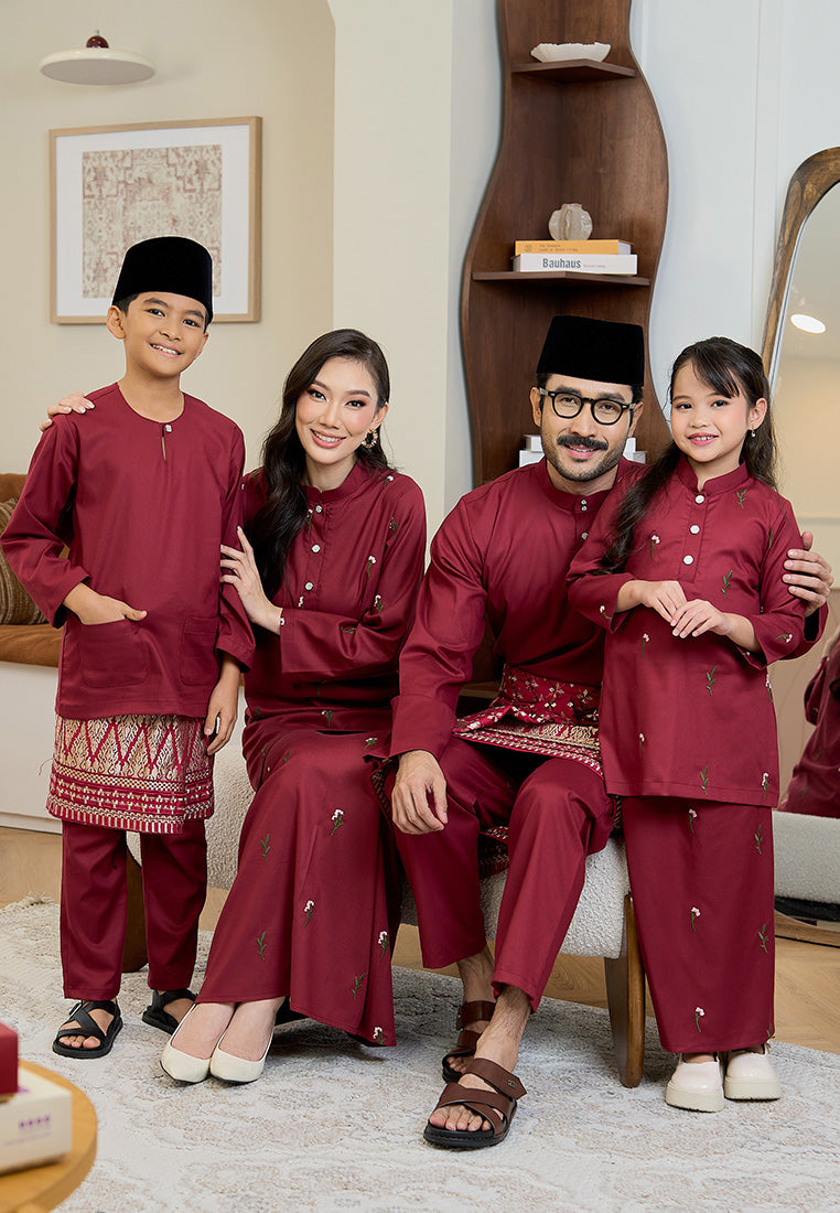 Baju Melayu Cekak Musang Mark III - Maroon