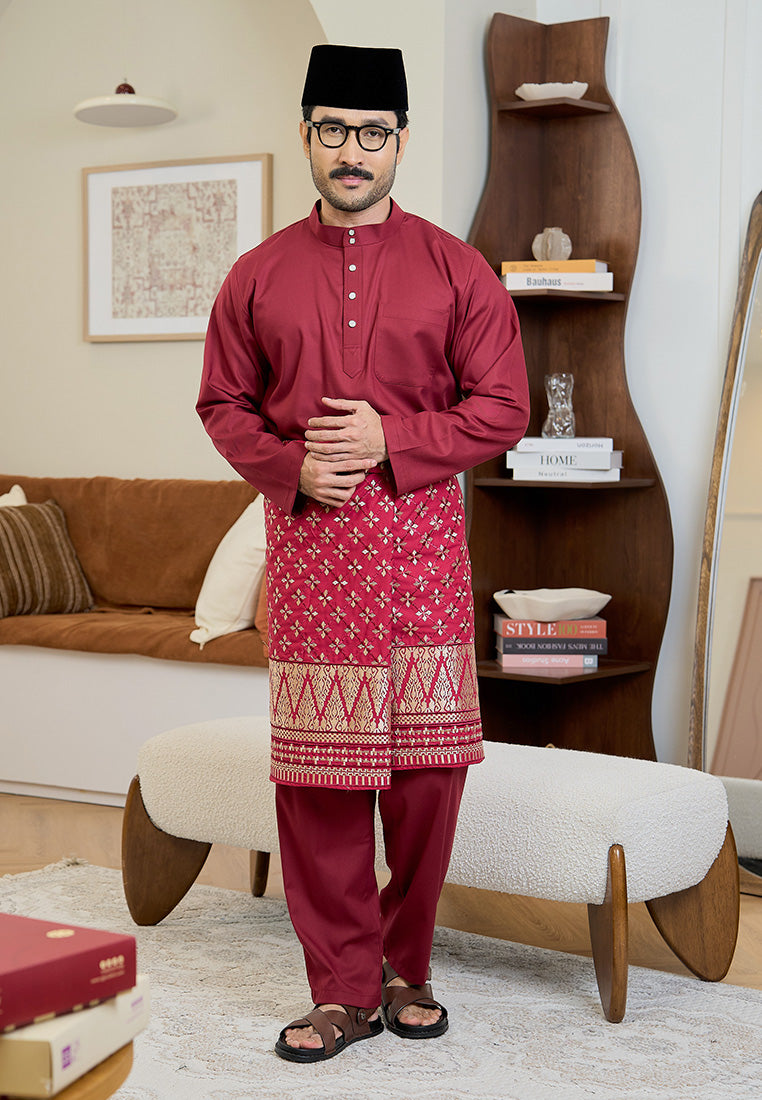 Baju Melayu Cekak Musang Mark III - Maroon