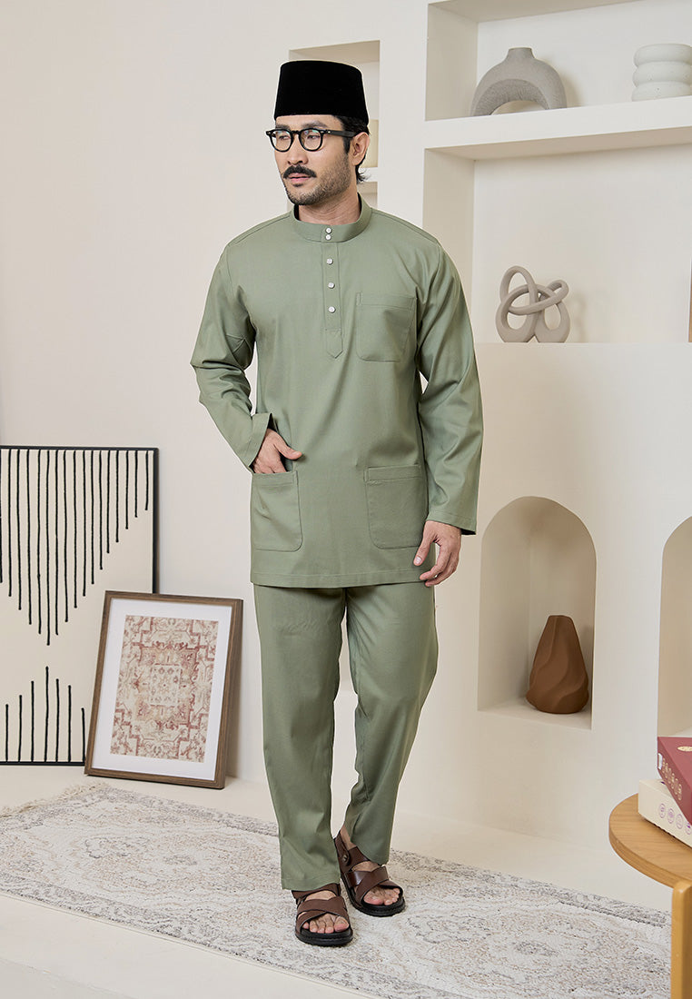 Baju Melayu Cekak Musang Mark III - Sage Green