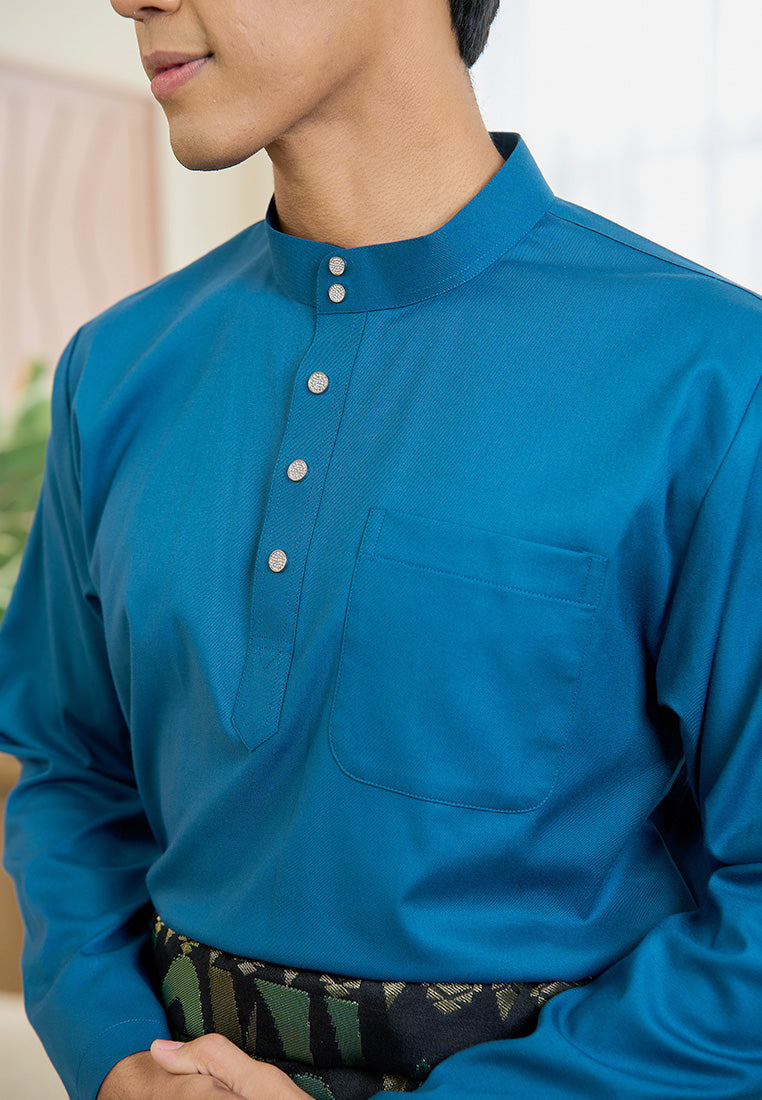 Baju Melayu Cekak Musang Mark III - Teal Blue