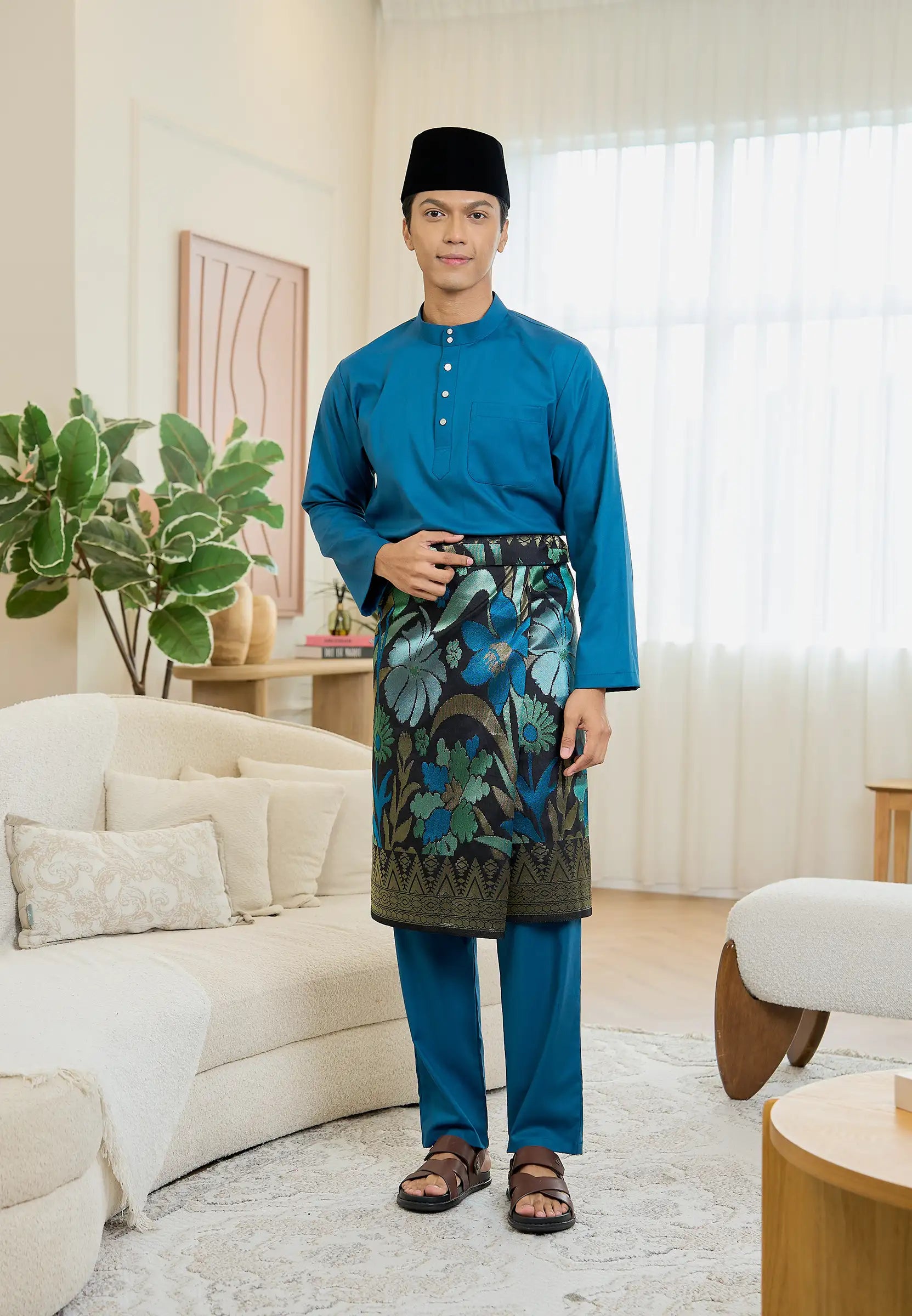 Baju Melayu Cekak Musang Mark III - Teal Blue