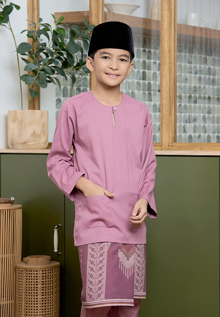 Baju Melayu Teluk Belanga Mark III - Dusty Pink (Kids)