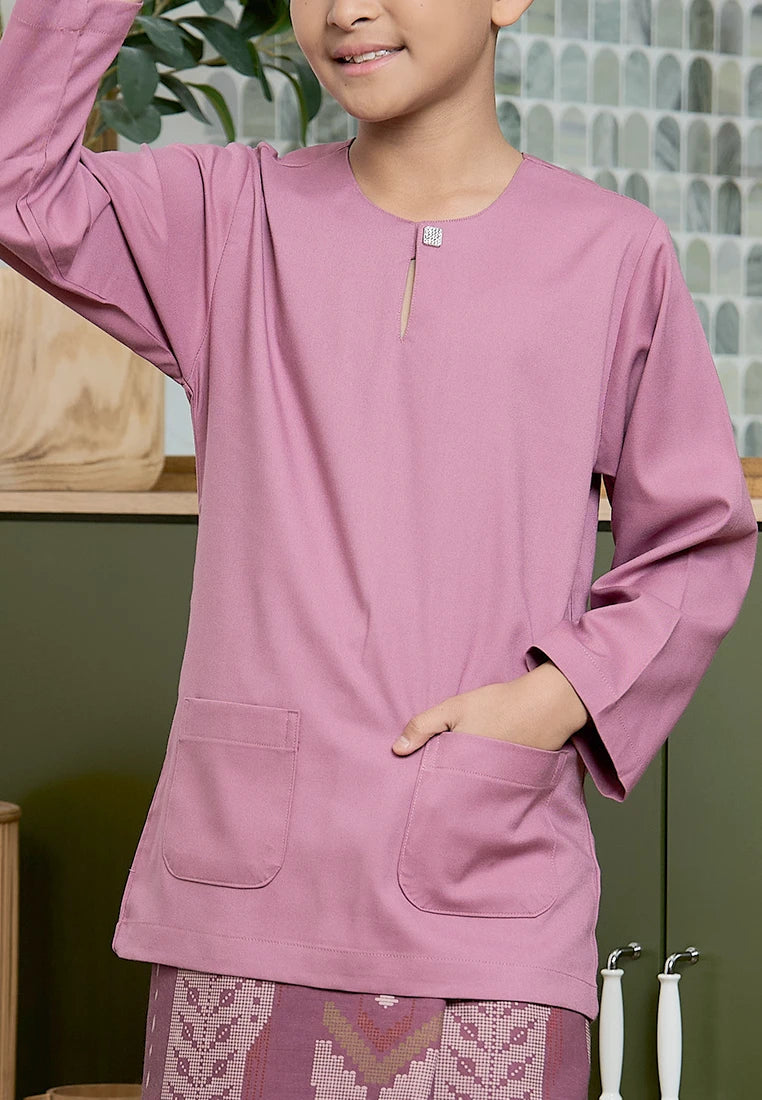 Baju Melayu Teluk Belanga Mark III - Dusty Pink (Kids)