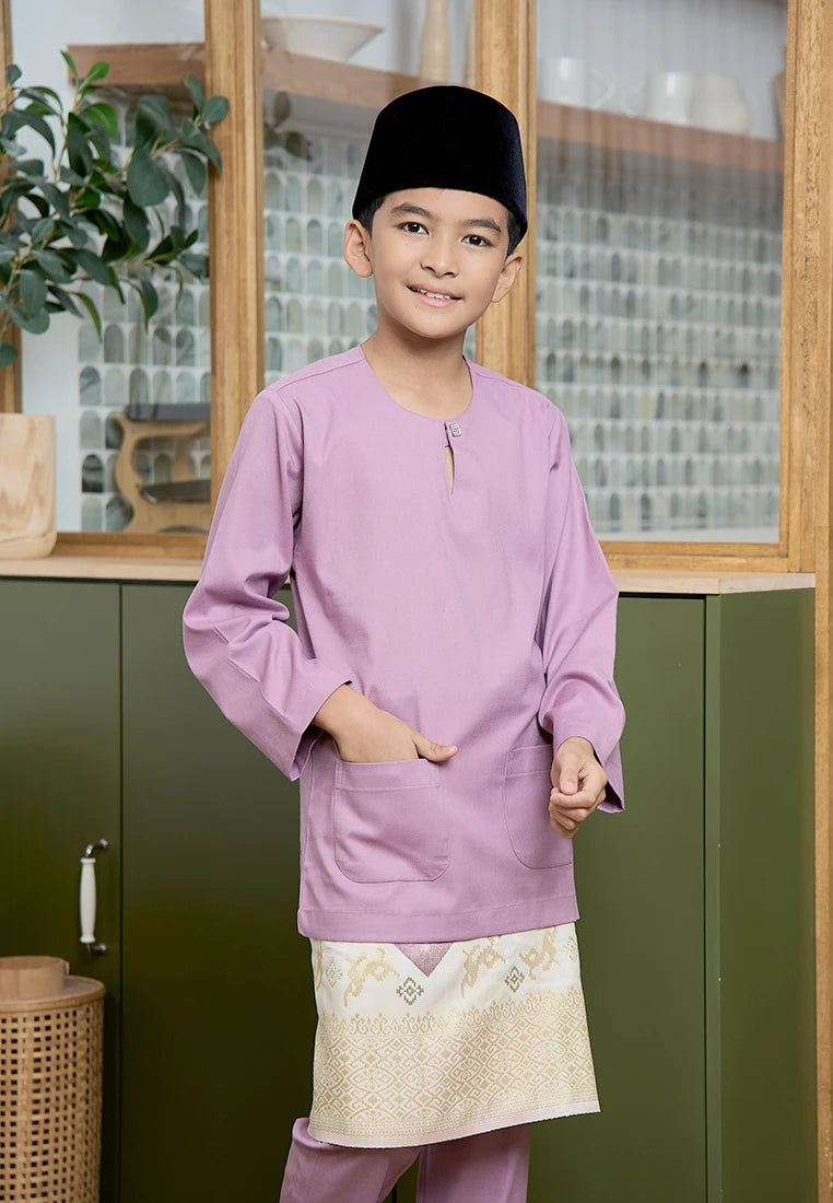 Baju Melayu Teluk Belanga Mark III - Dusty Purple (Kids)