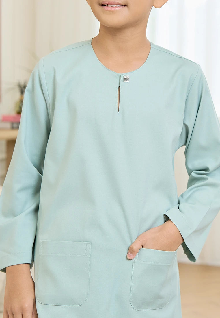 Baju Melayu Teluk Belanga Mark III - Mint Green (Kids)