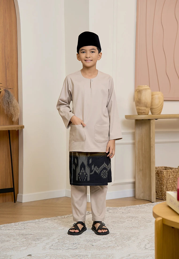 Baju Melayu Teluk Belanga Mark III - Nude Champagne (Kids)
