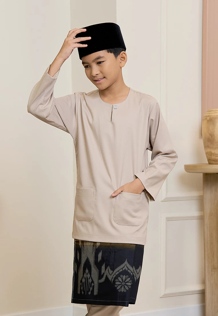 Baju Melayu Teluk Belanga Mark III - Nude Champagne (Kids)