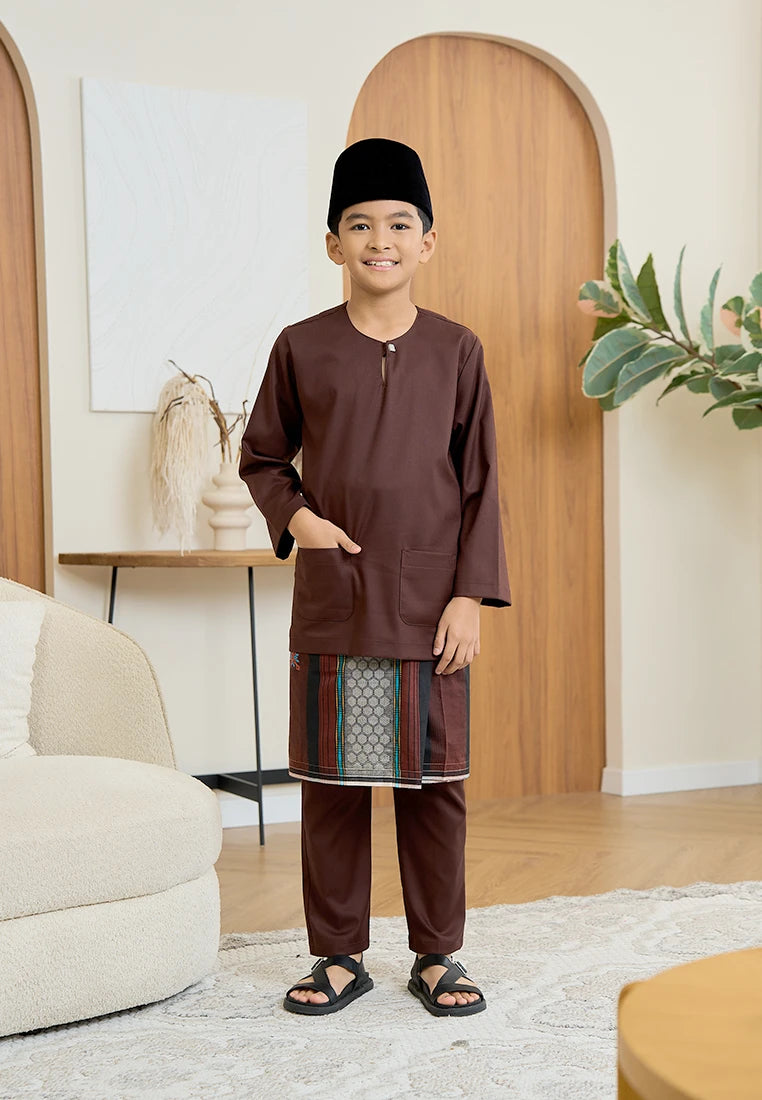 Baju Melayu Teluk Belanga Mark III - Rich Brown (Kids)