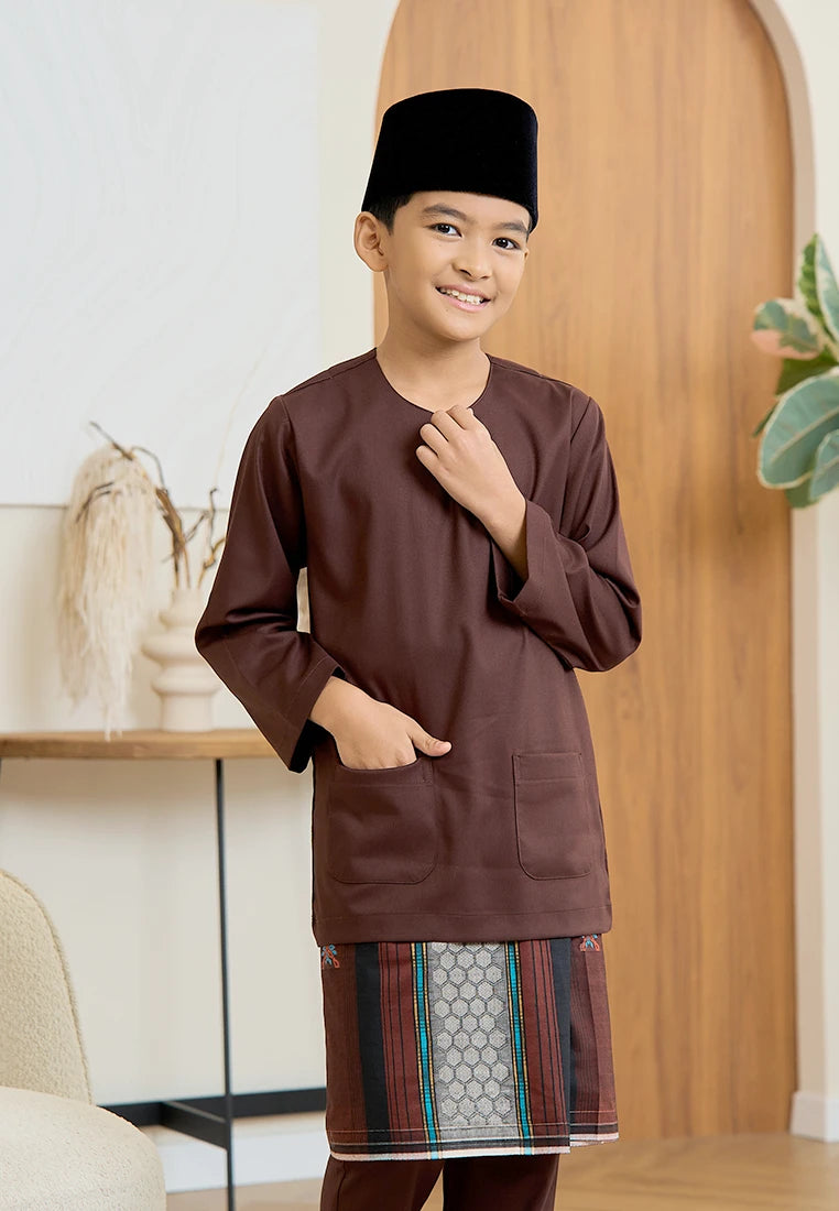 Baju Melayu Teluk Belanga Mark III - Rich Brown (Kids)