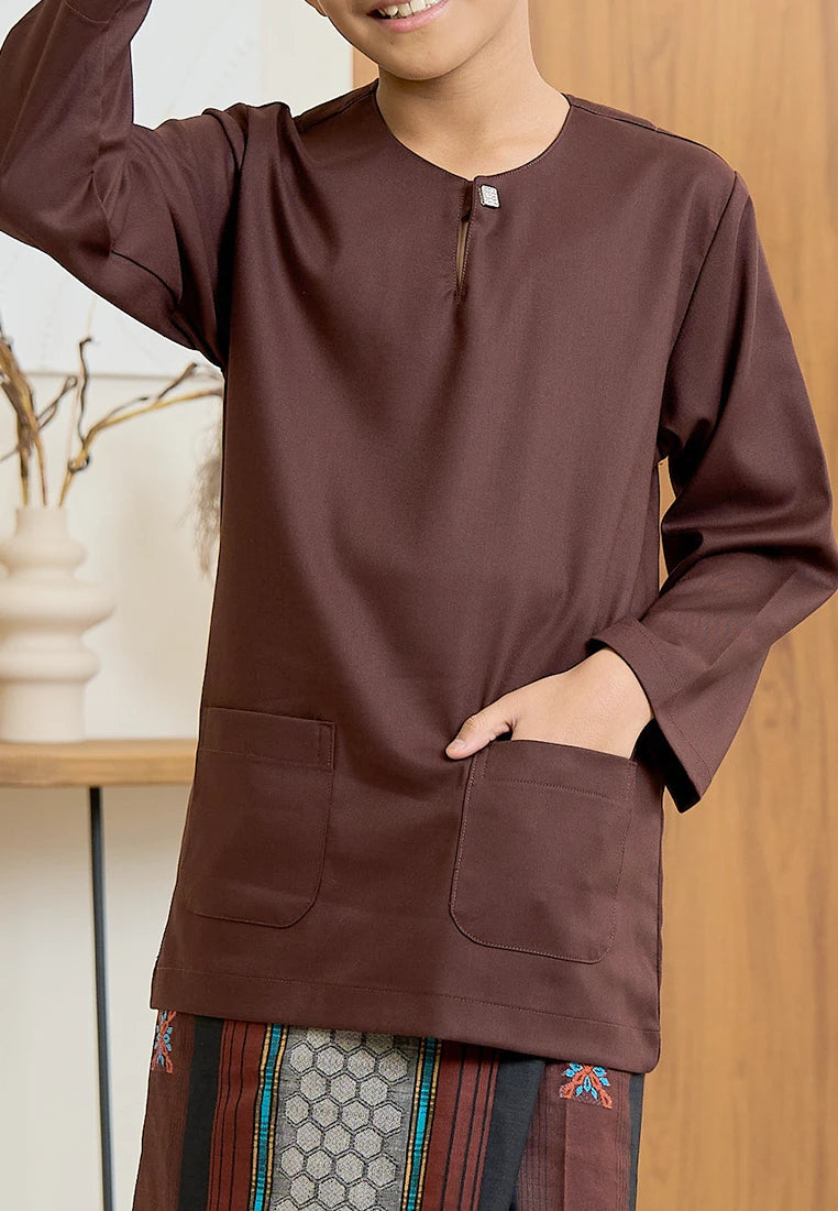 Baju Melayu Teluk Belanga Mark III - Rich Brown (Kids)
