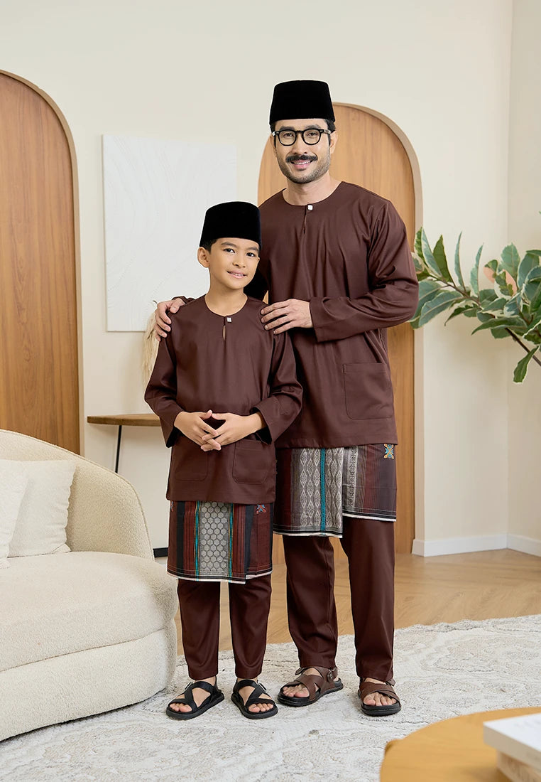 Baju Melayu Teluk Belanga Mark III - Rich Brown (Kids)