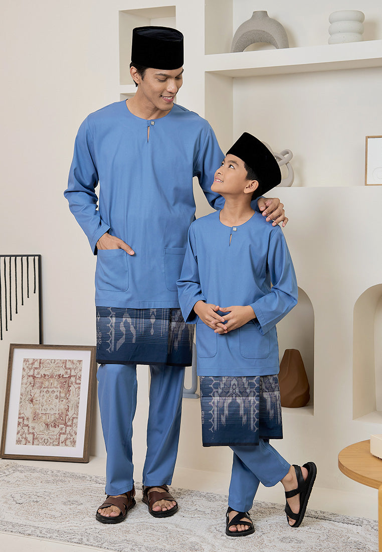 Baju Melayu Teluk Belanga Mark III - Ash Blue (Men)