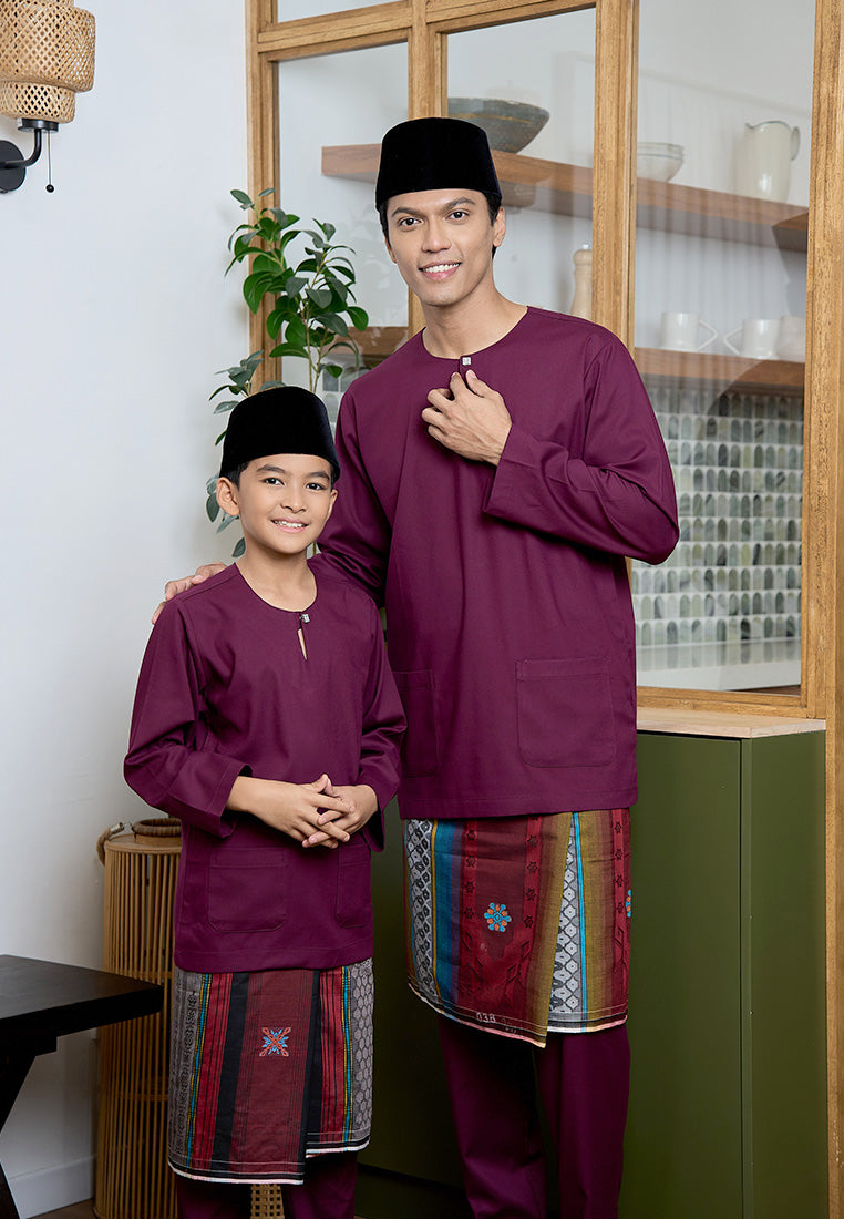 Baju Melayu Teluk Belanga Mark III - Burgundy (Men)