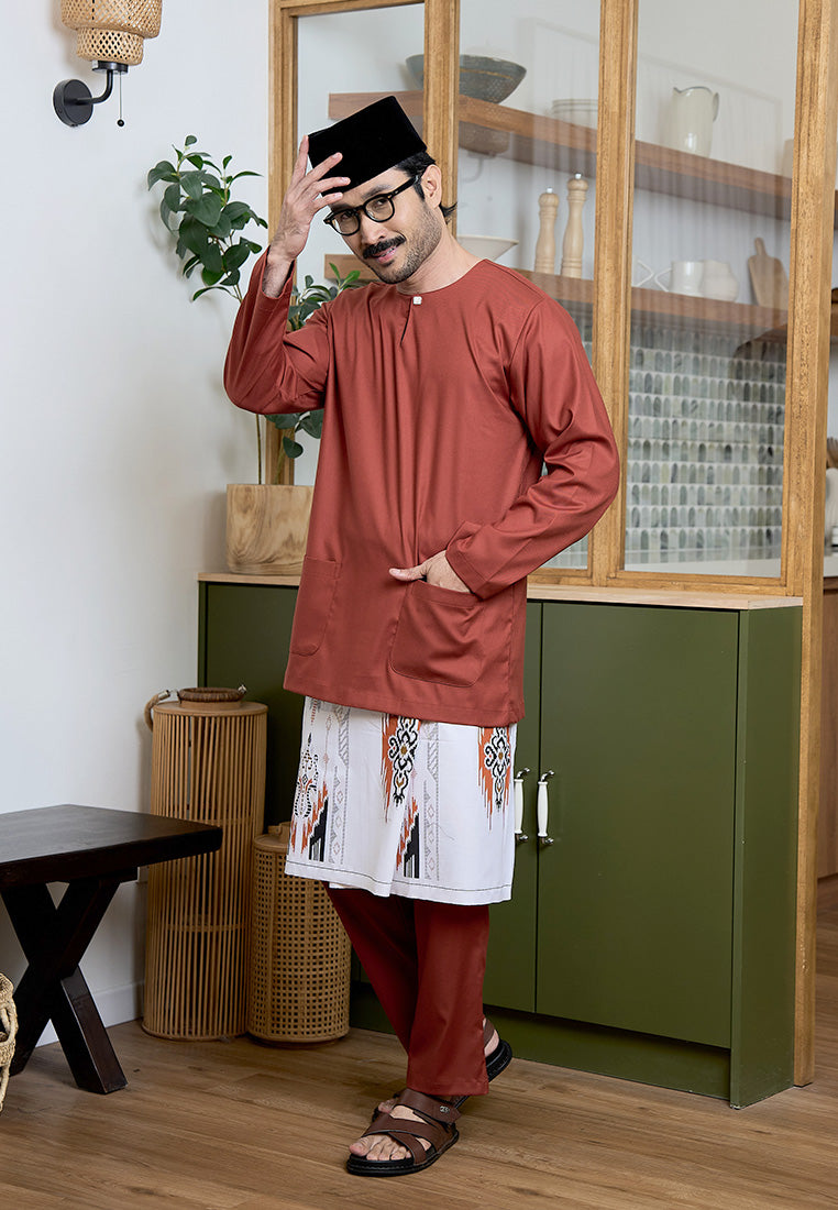 Baju Melayu Teluk Belanga Mark III - Burnt Orange (Men)
