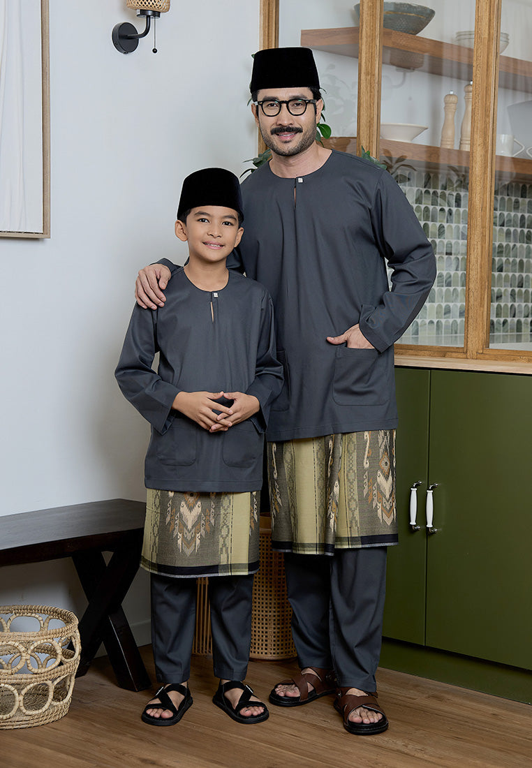 Baju Melayu Teluk Belanga Mark III - Dark Grey (Men)