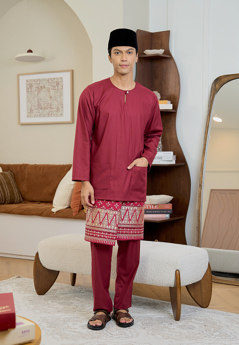 Baju Melayu Teluk Belanga Mark III - Maroon (Men)