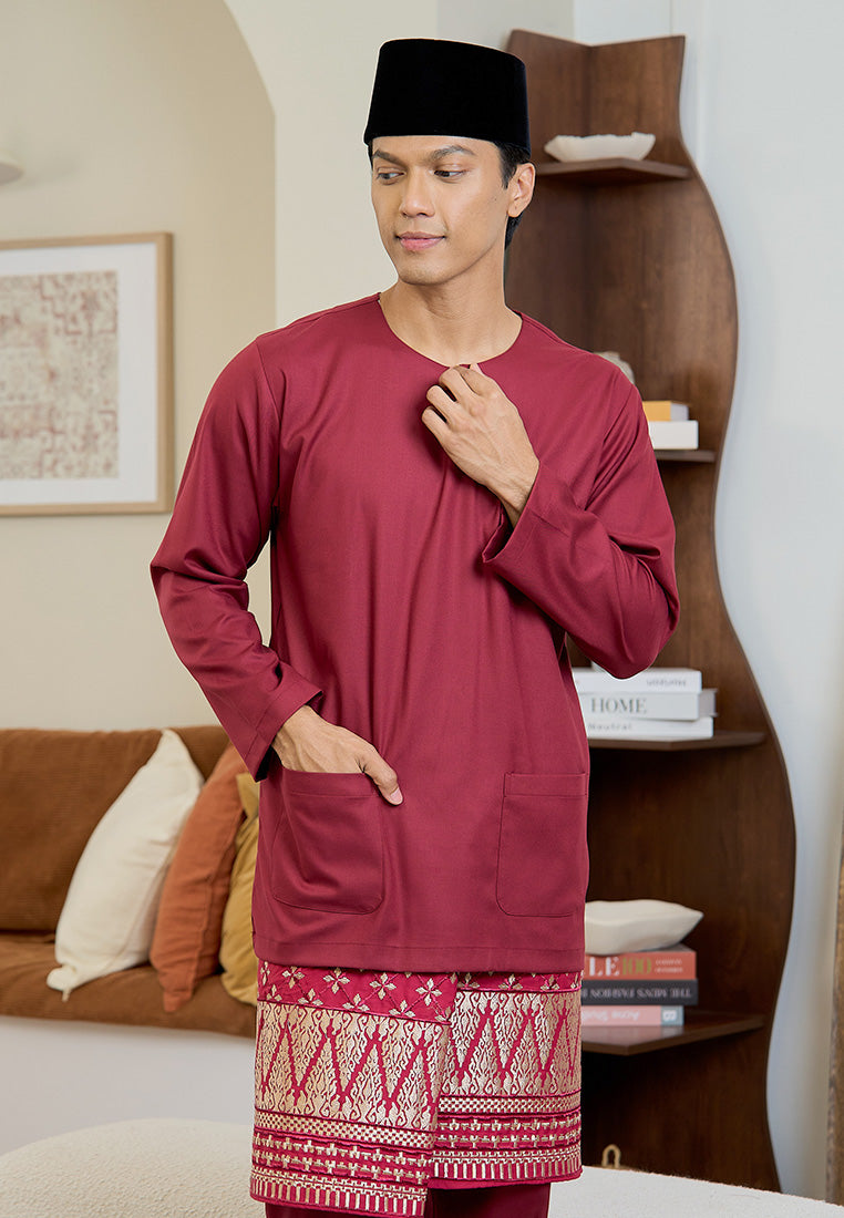 Baju Melayu Teluk Belanga Mark III - Maroon (Men)