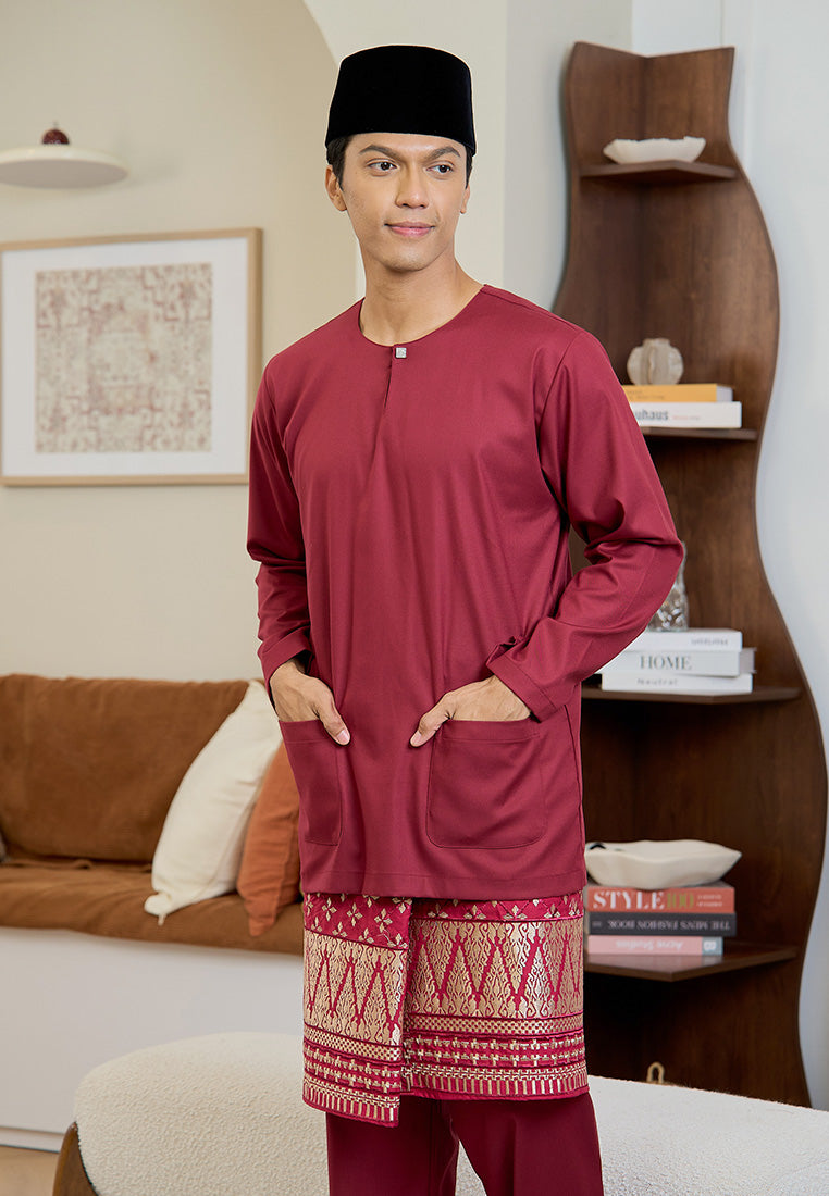Baju Melayu Teluk Belanga Mark III - Maroon (Men)