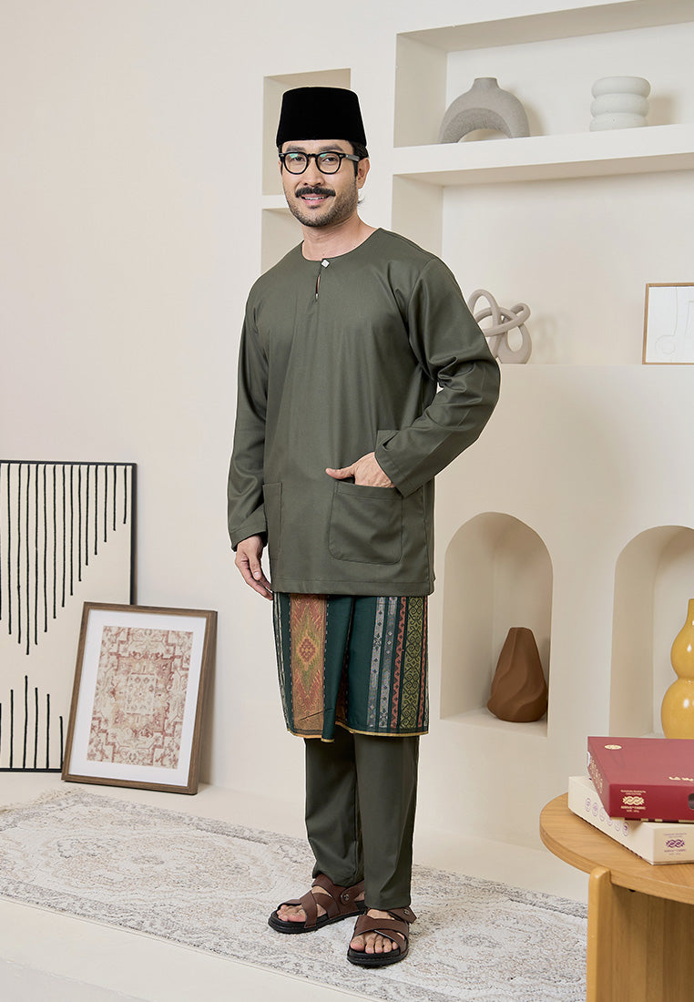 Baju Melayu Teluk Belanga Mark III - Olive Green (Men)