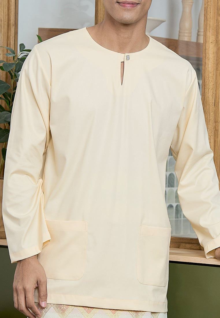 Baju Melayu Teluk Belanga Mark III - Pastel Yellow (Men)