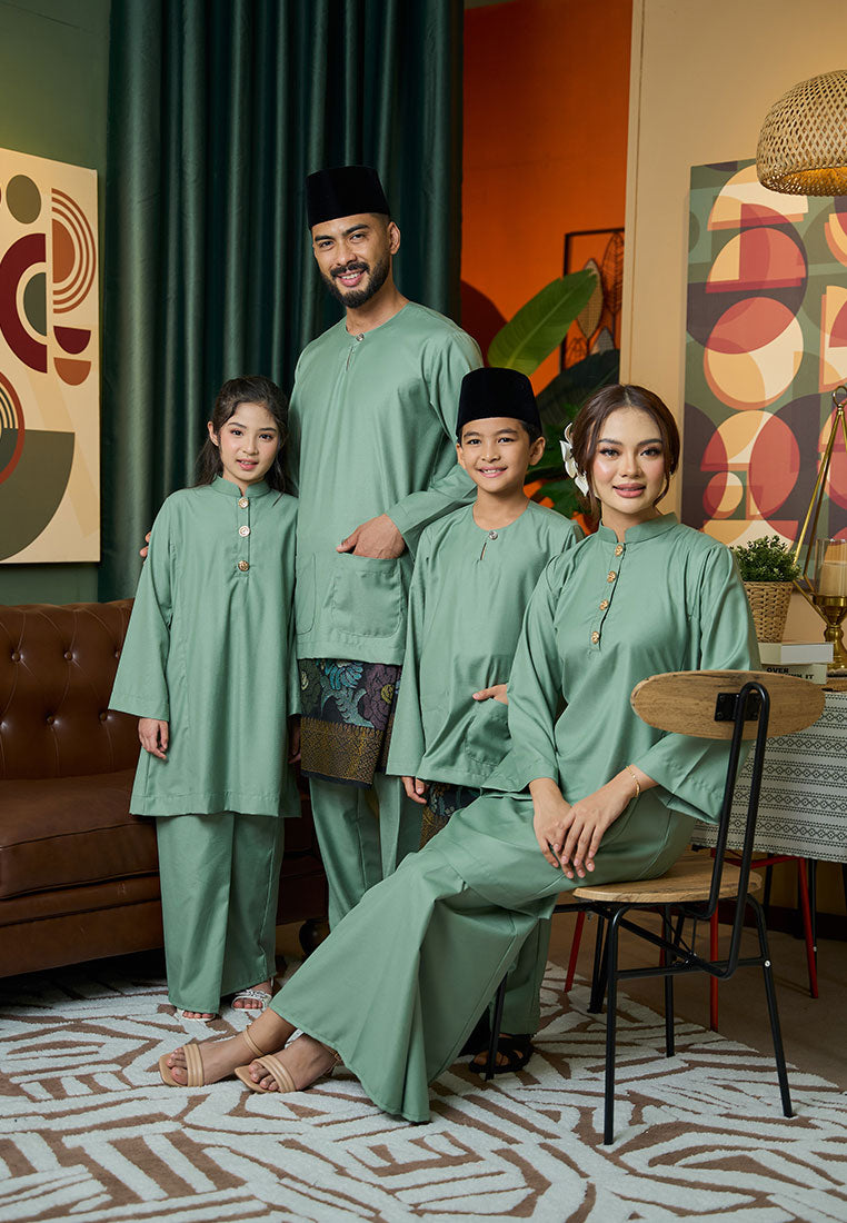 Baju Melayu Teluk Belanga Mark II - Sage Pistachio (Kids)