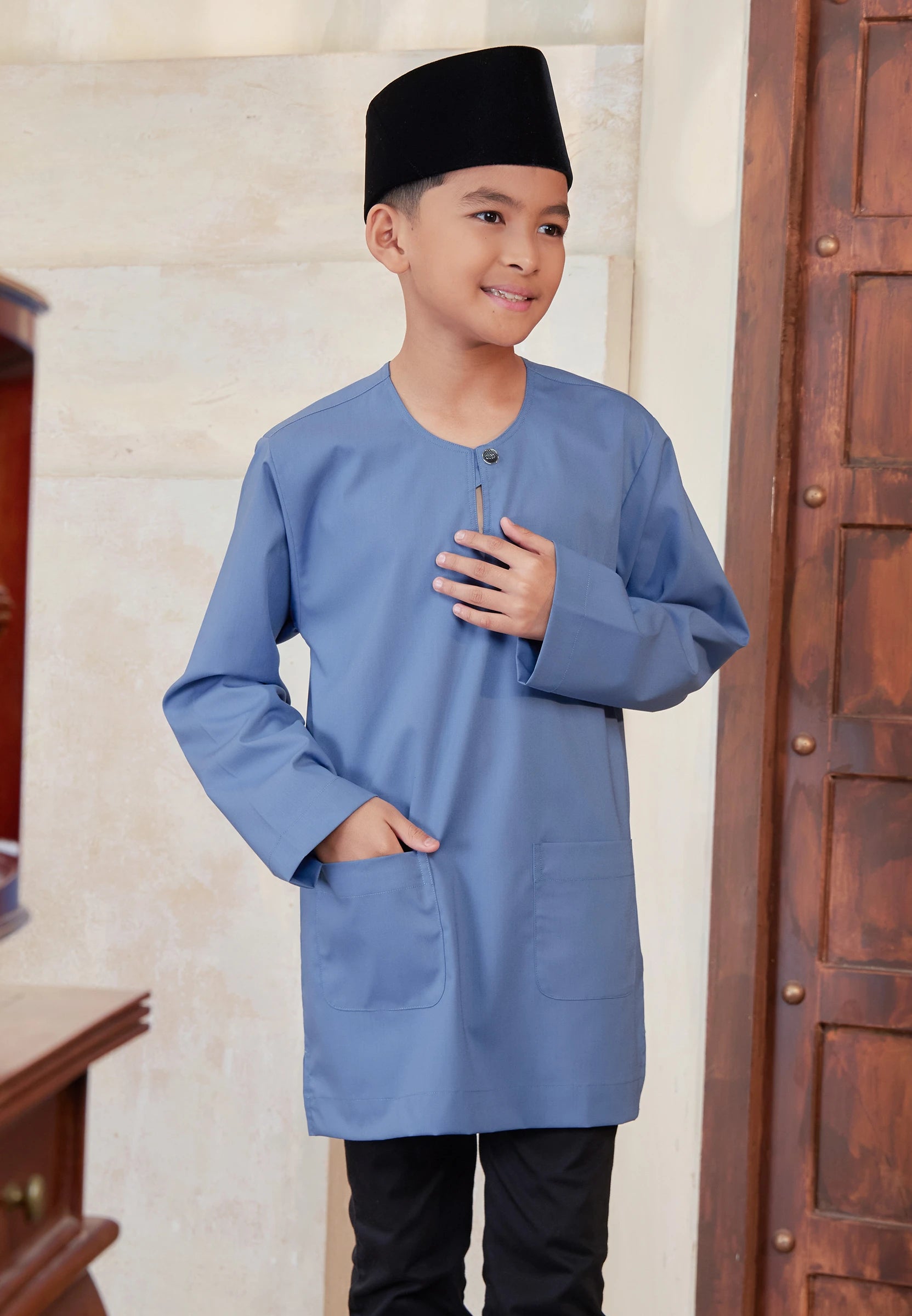 Kurta Tuah Teluk Belanga - Ash Blue (Kids)