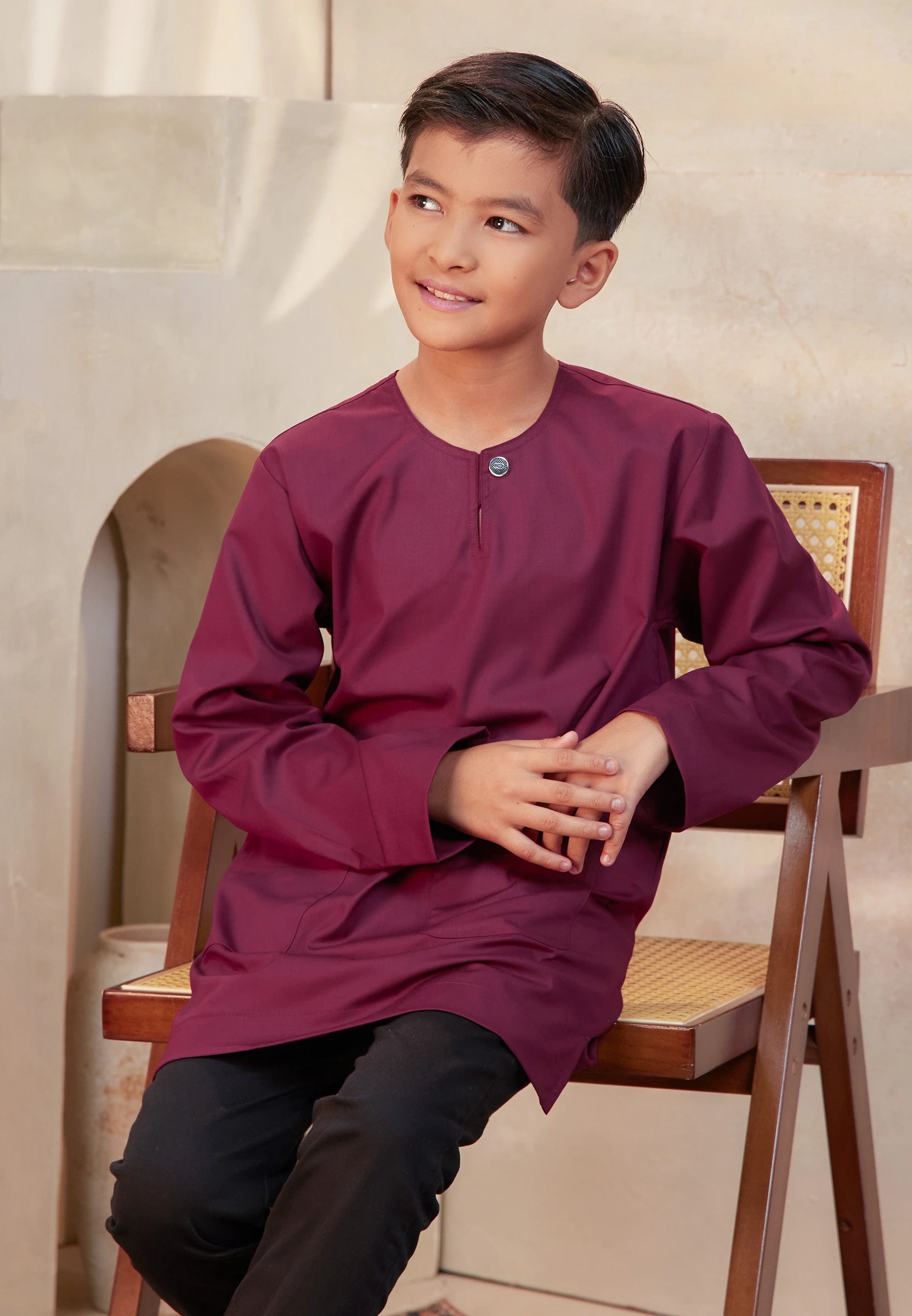 Kurta Tuah Teluk Belanga - Burgundy (Kids)