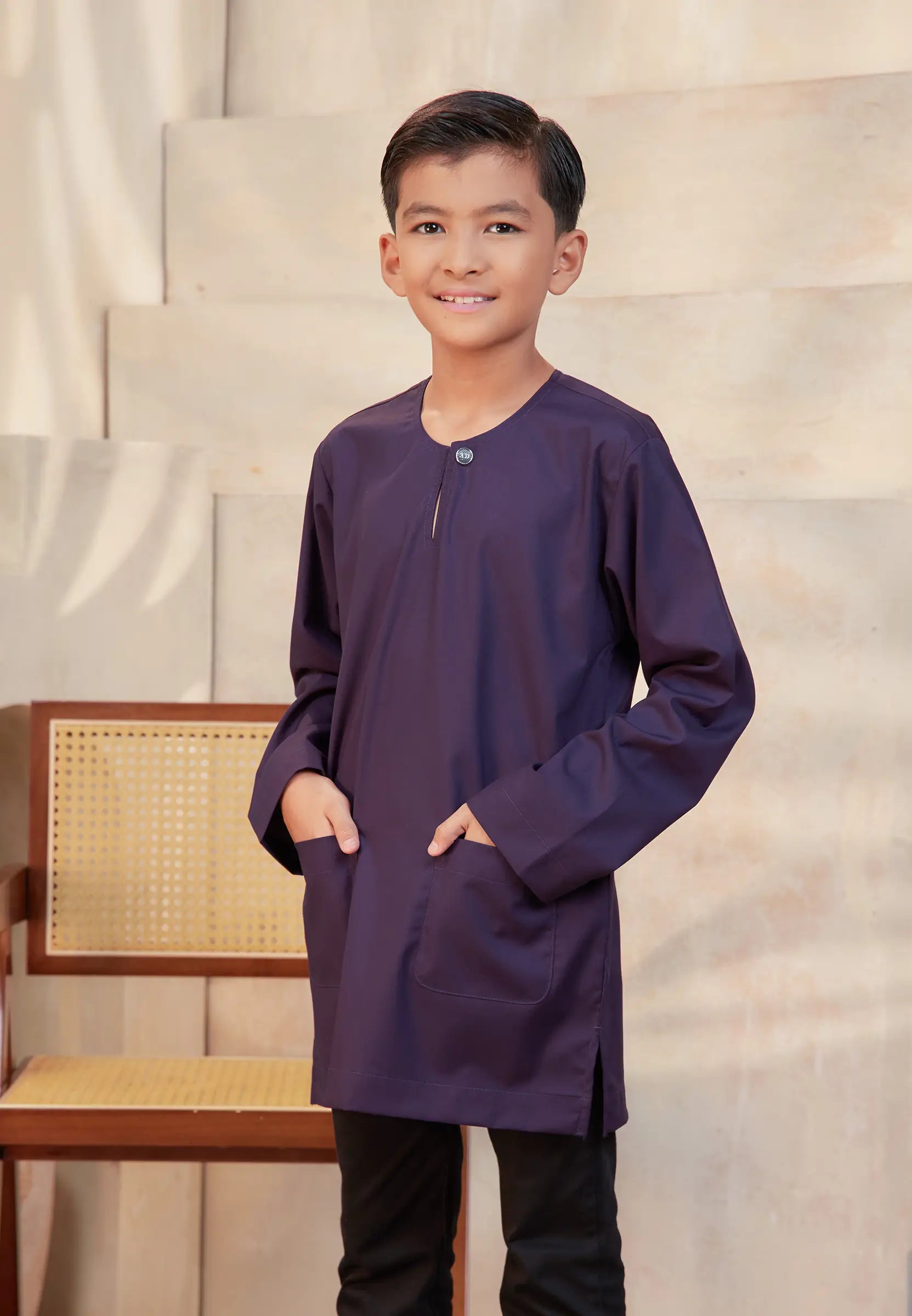 Kurta Tuah Teluk Belanga - Dark Purple (Kids)
