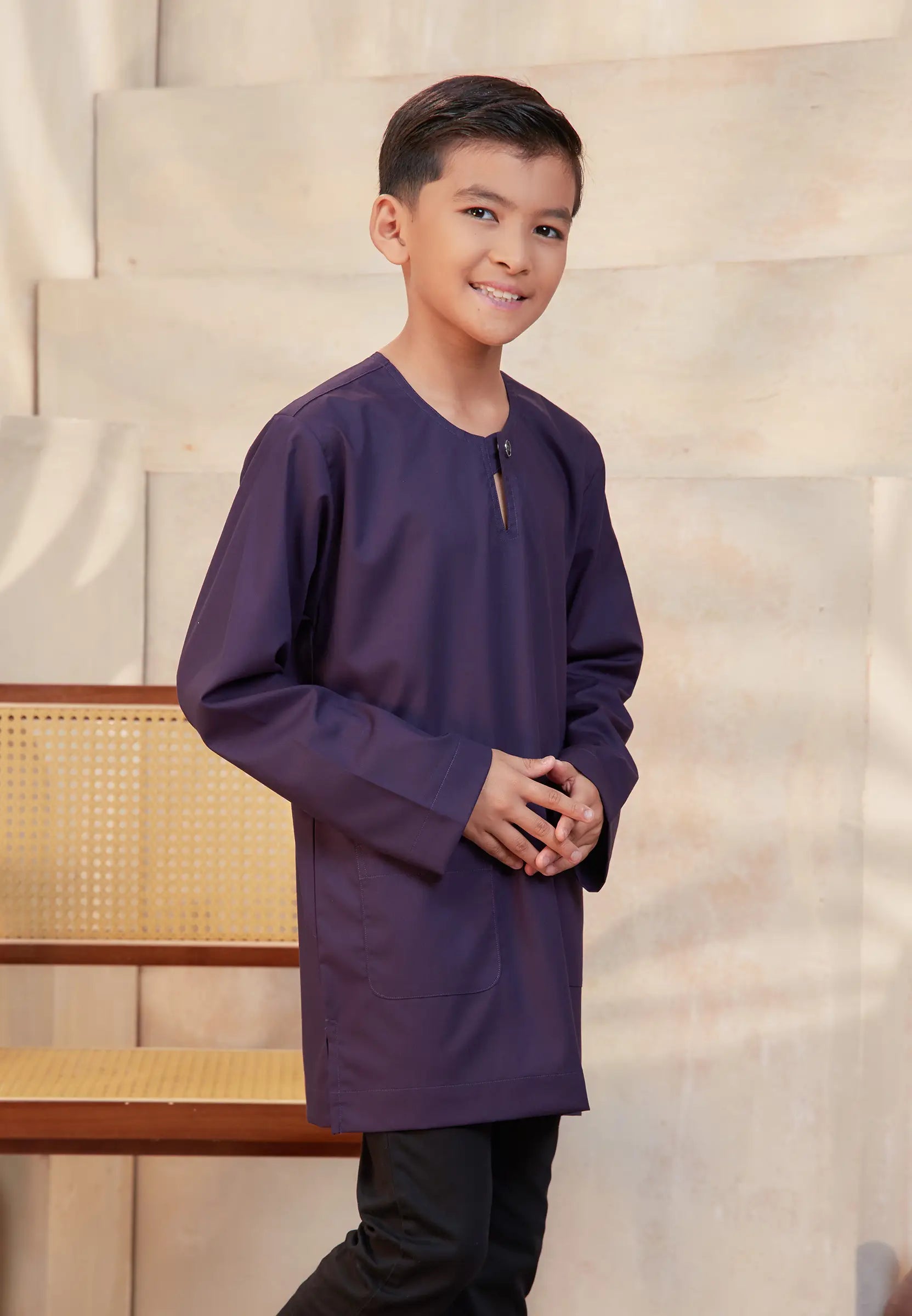 Kurta Tuah Teluk Belanga - Dark Purple (Kids)