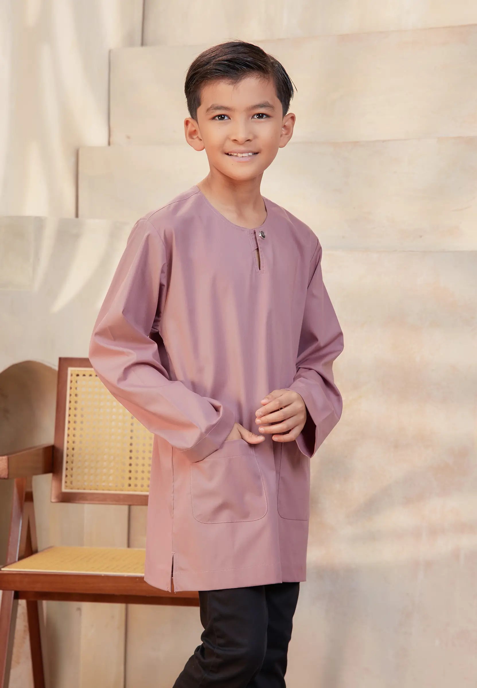 Kurta Tuah Teluk Belanga - Dusty Pink (Kids)