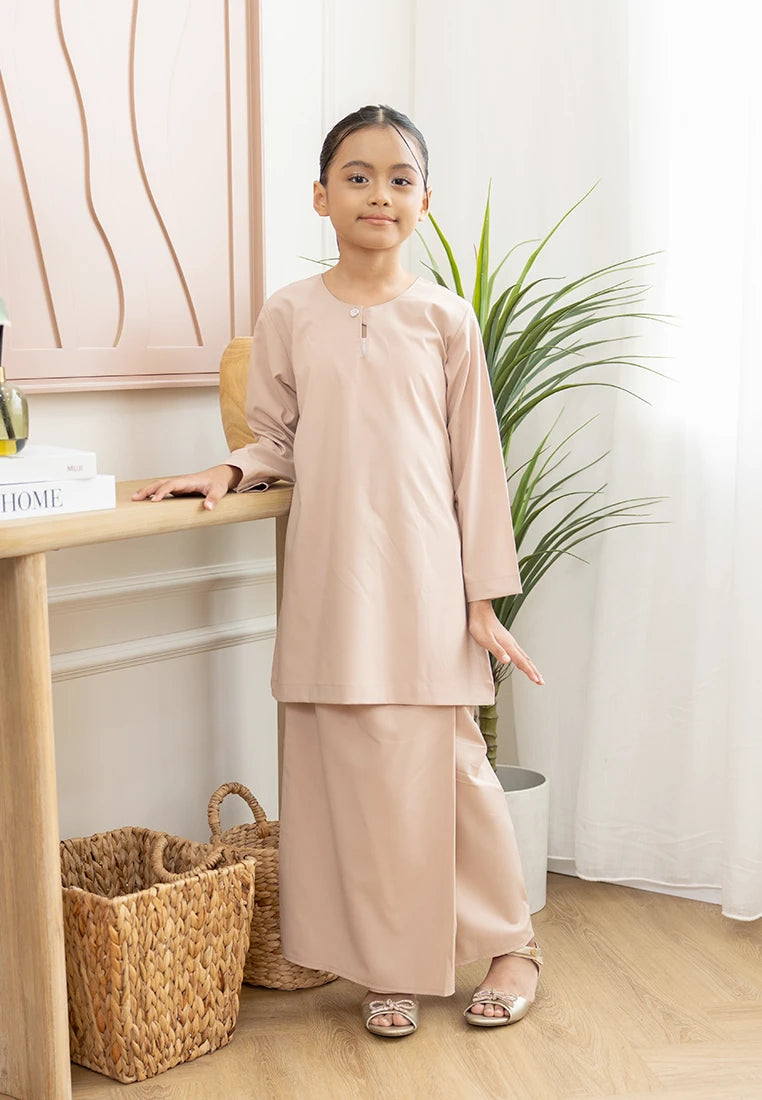 Nazeera Kurung Riau - Baby Pink (Kids)